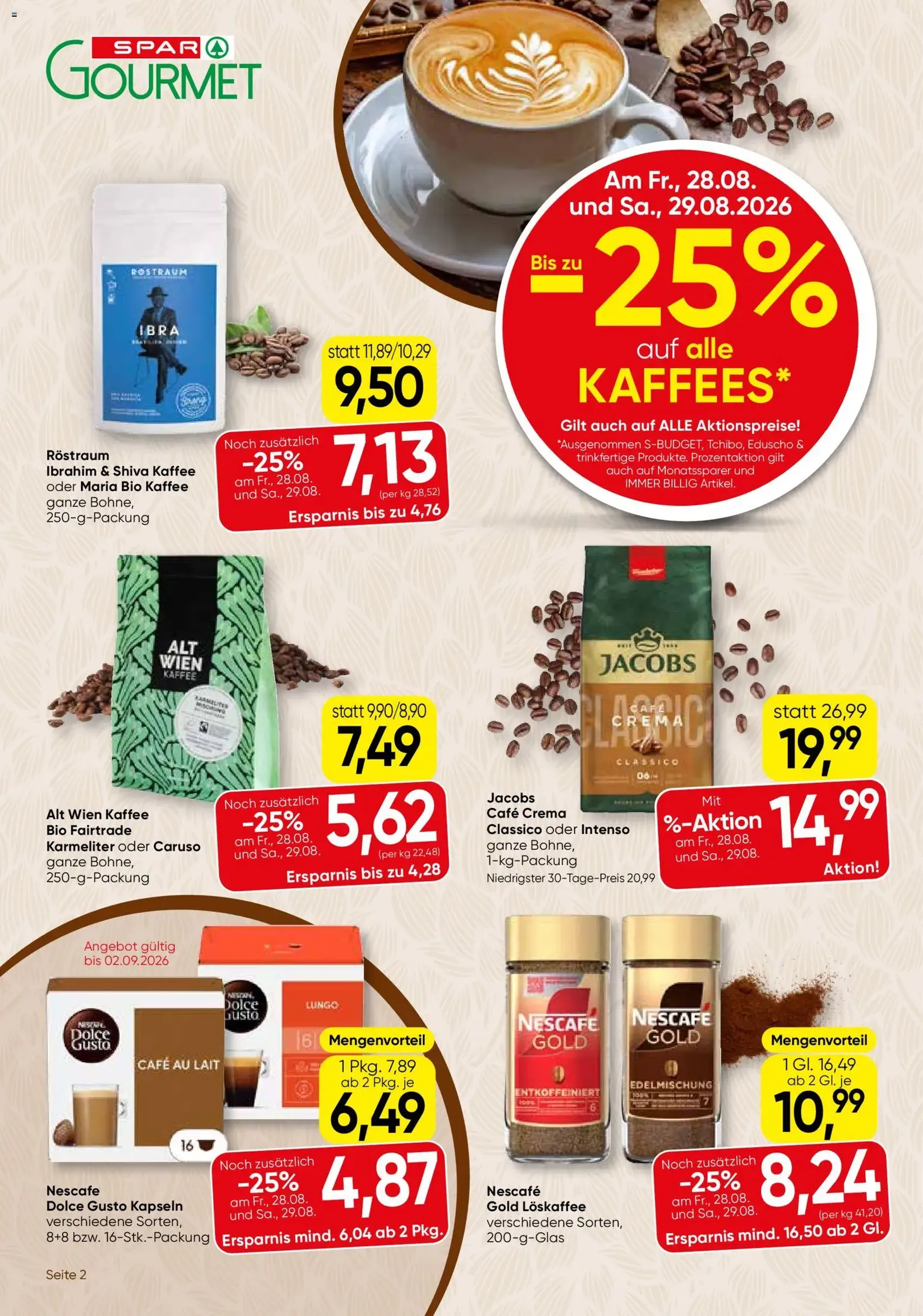 SPAR Gourmet Flugblatt - Gültiger Prospekt ab 27.08.2026, Seite 2 von insgesamt 12