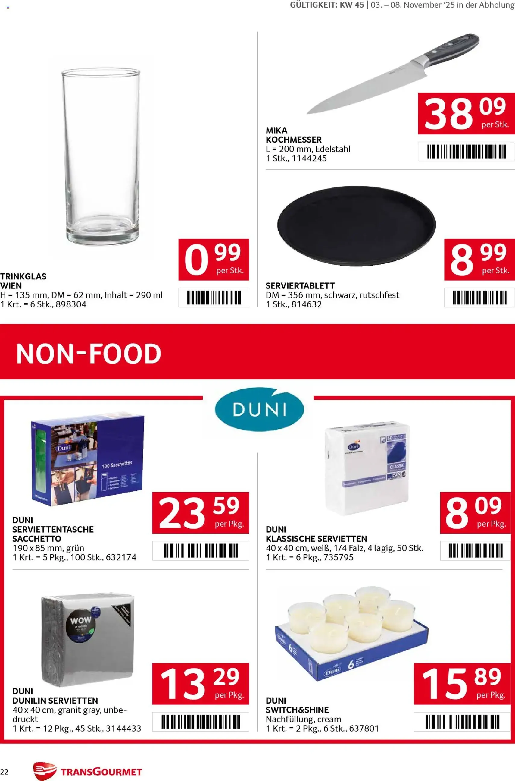 Transgourmet Flugblatt - Gültiger Prospekt ab 03.11.2025, Seite 22 von insgesamt 36