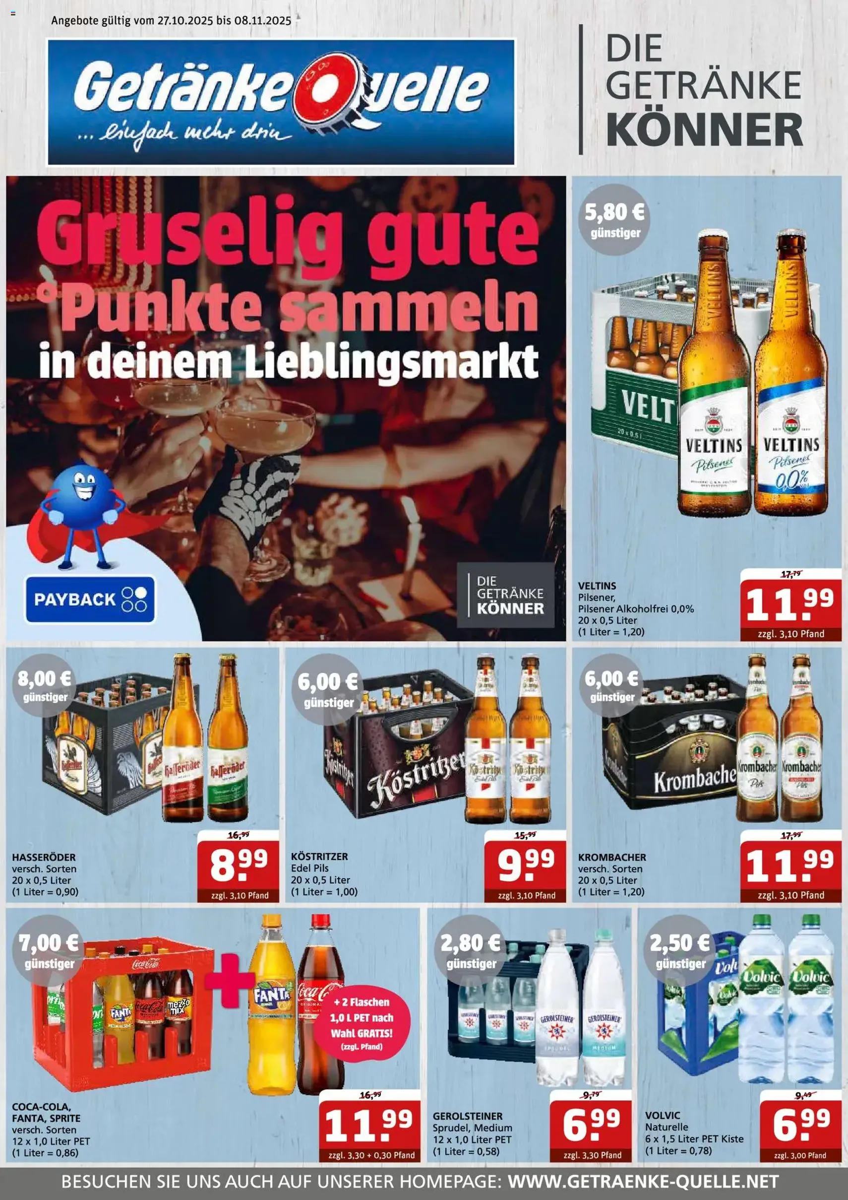 Getränke Quelle Prospekt - Gültiger Prospekt ab 27.10.2025, Seite 1 von insgesamt 6