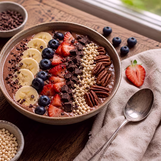 Náhľad receptu Kakaová smoothie bowl s ovocím a orechmi