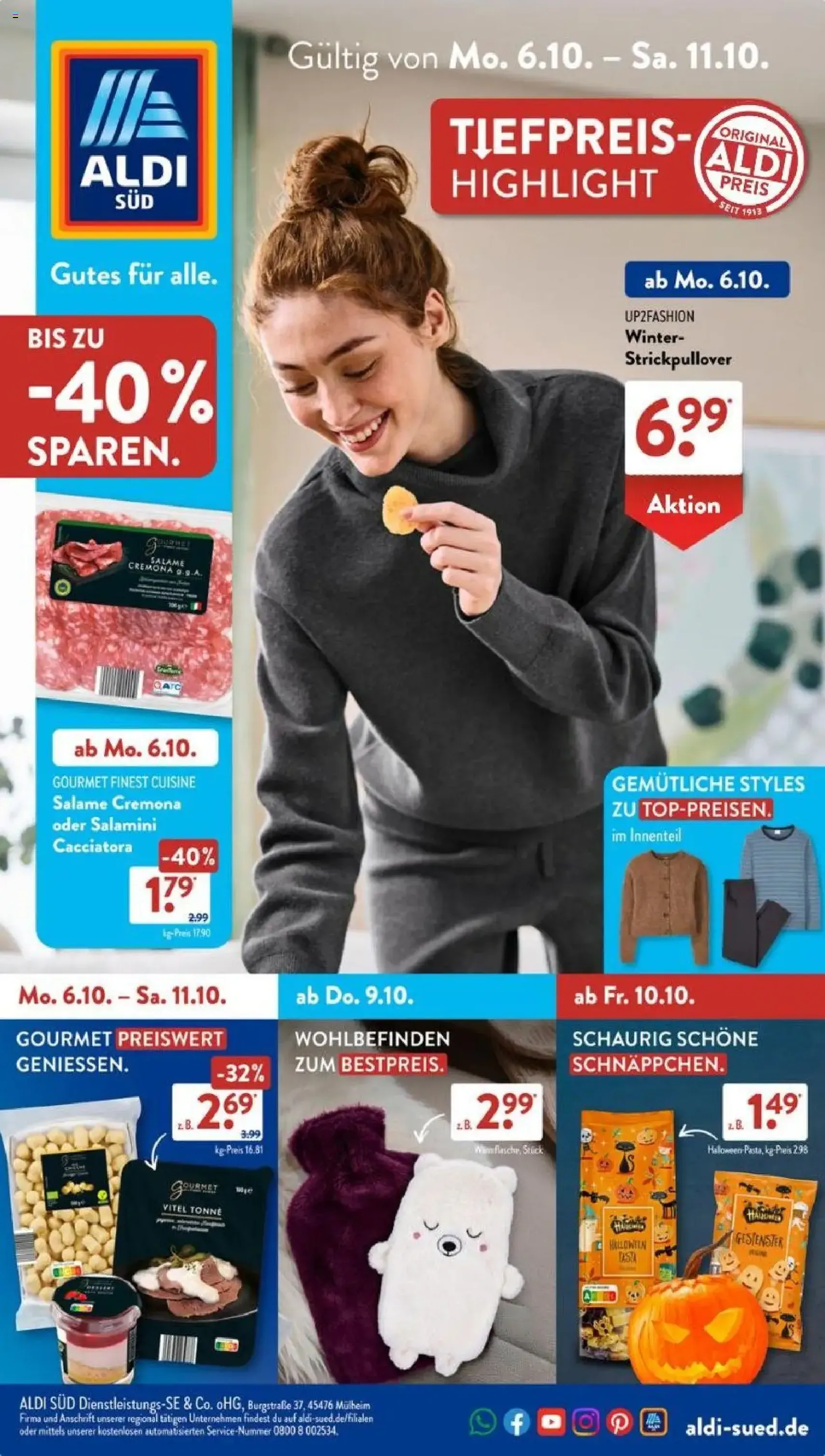Aldi Süd Prospekt - Gültiger Prospekt ab 06.10.2025, Seite 1 von insgesamt 40
