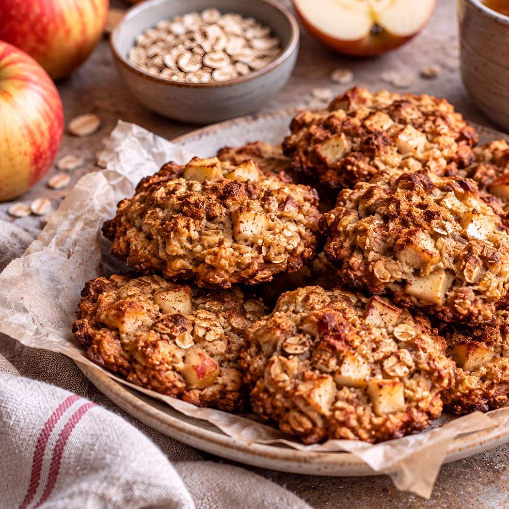 Jablčné cookies – bezlepkové sušienky z ovsených vločiek, jabĺk a škorice