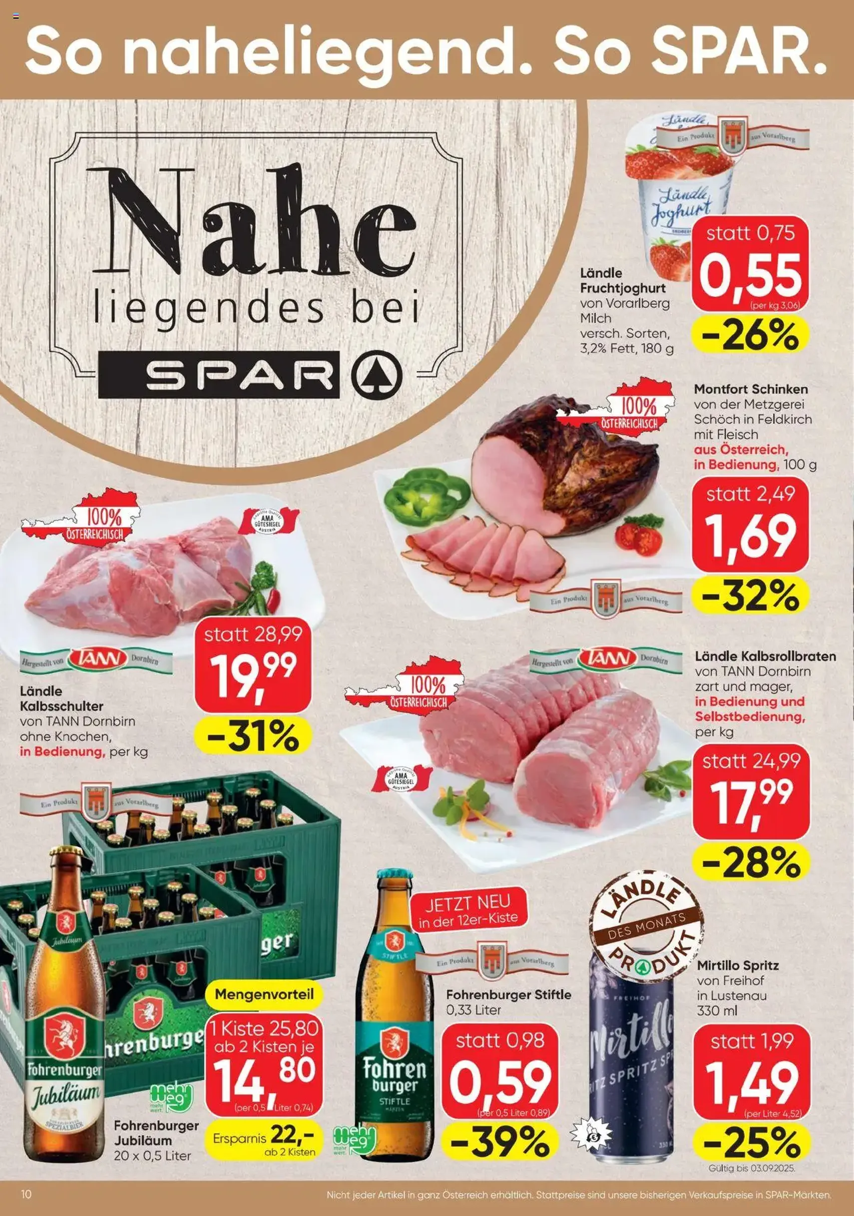 Spar Flugblatt - Gültiger Prospekt ab 28.08.2025, Seite 10 von insgesamt 20 Spar Flugblatt - Gültiger Prospekt ab 28.08.2025, Seite 10 von insgesamt 20