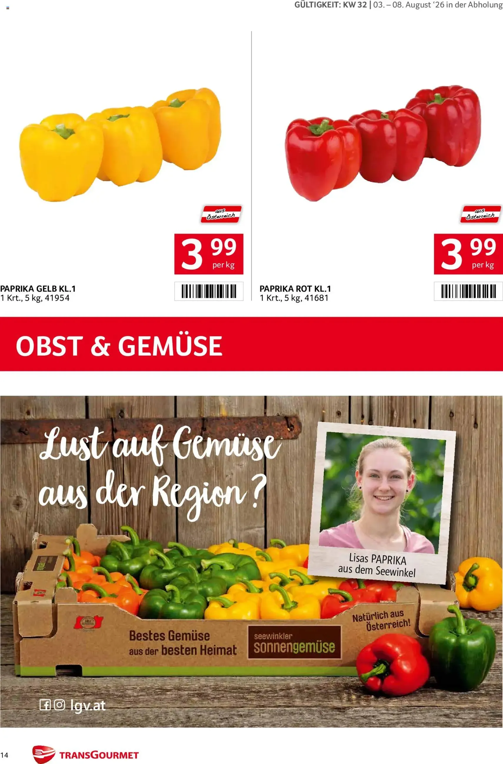 Transgourmet Flugblatt - Gültiger Prospekt ab 03.08.2026, Seite 14 von insgesamt 32