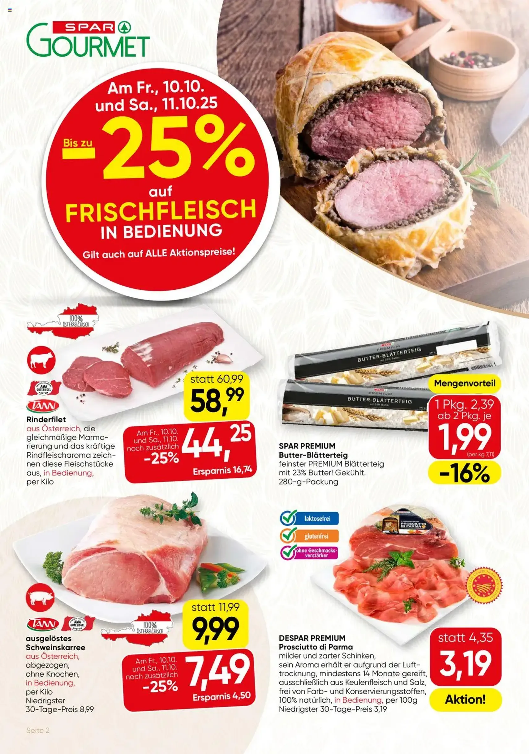 SPAR Gourmet Flugblatt - Gültiger Prospekt ab 09.10.2025, Seite 2 von insgesamt 12