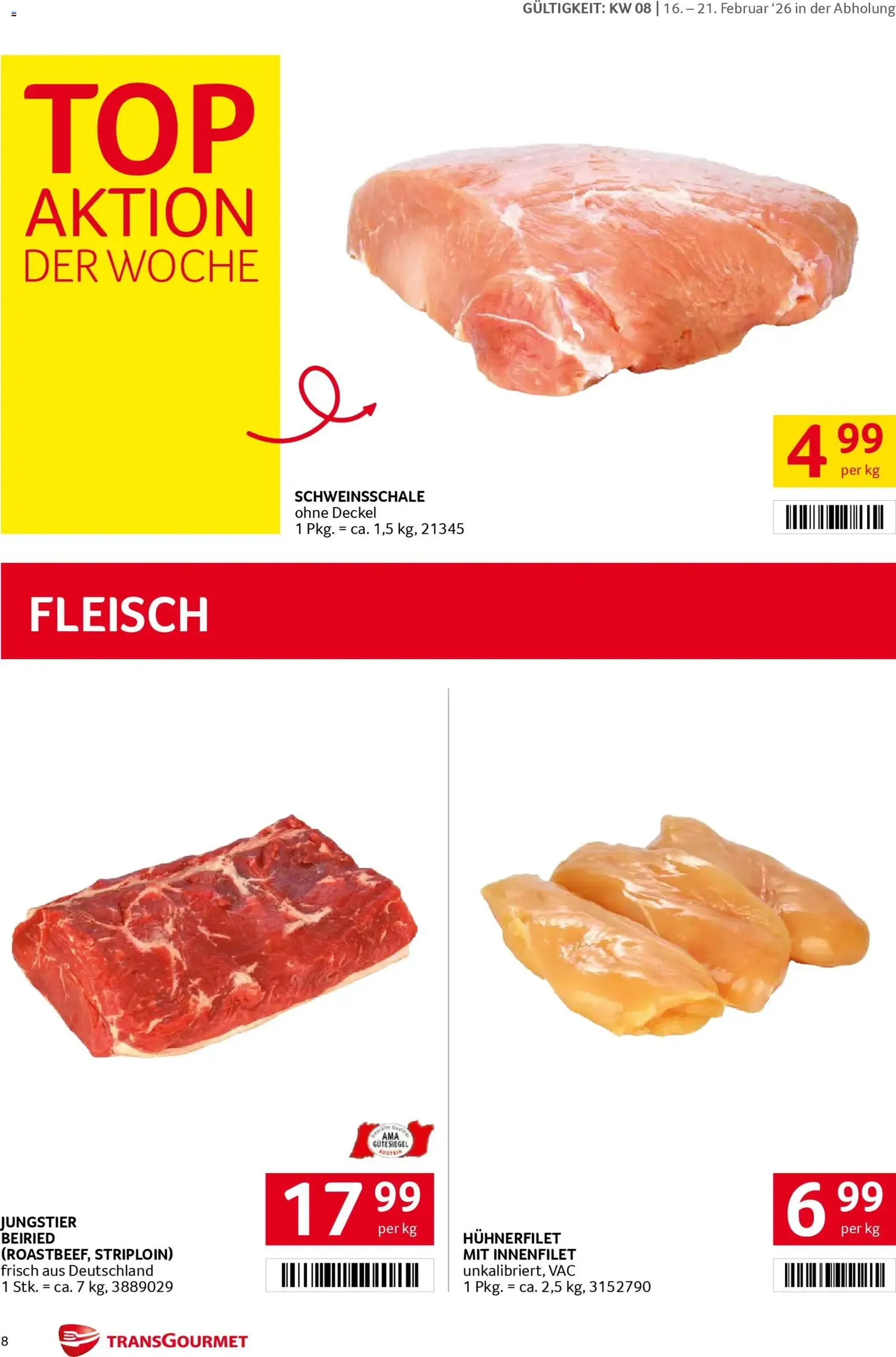 Transgourmet Flugblatt - Gültiger Prospekt ab 16.02.2026, Seite 8 von insgesamt 28