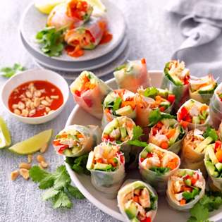 Recipe preview Fresh Chicken Rice Paper Rolls with Sweet Chilli Sauce