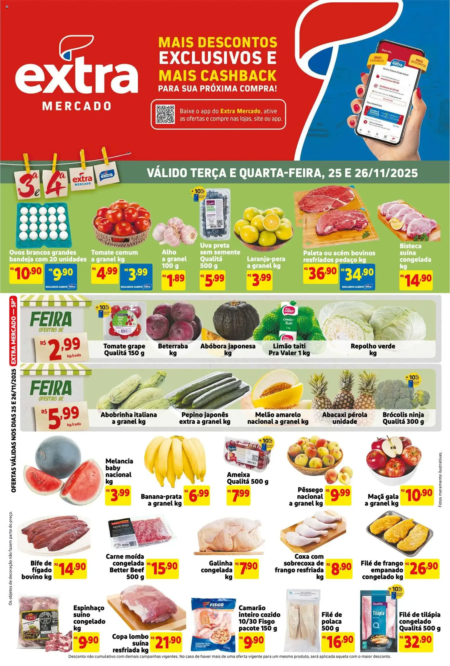Extra - Ofertas de Mercado Terça e Quinta - folheto válido a partir de 25/11/2025 página 1 de 3
