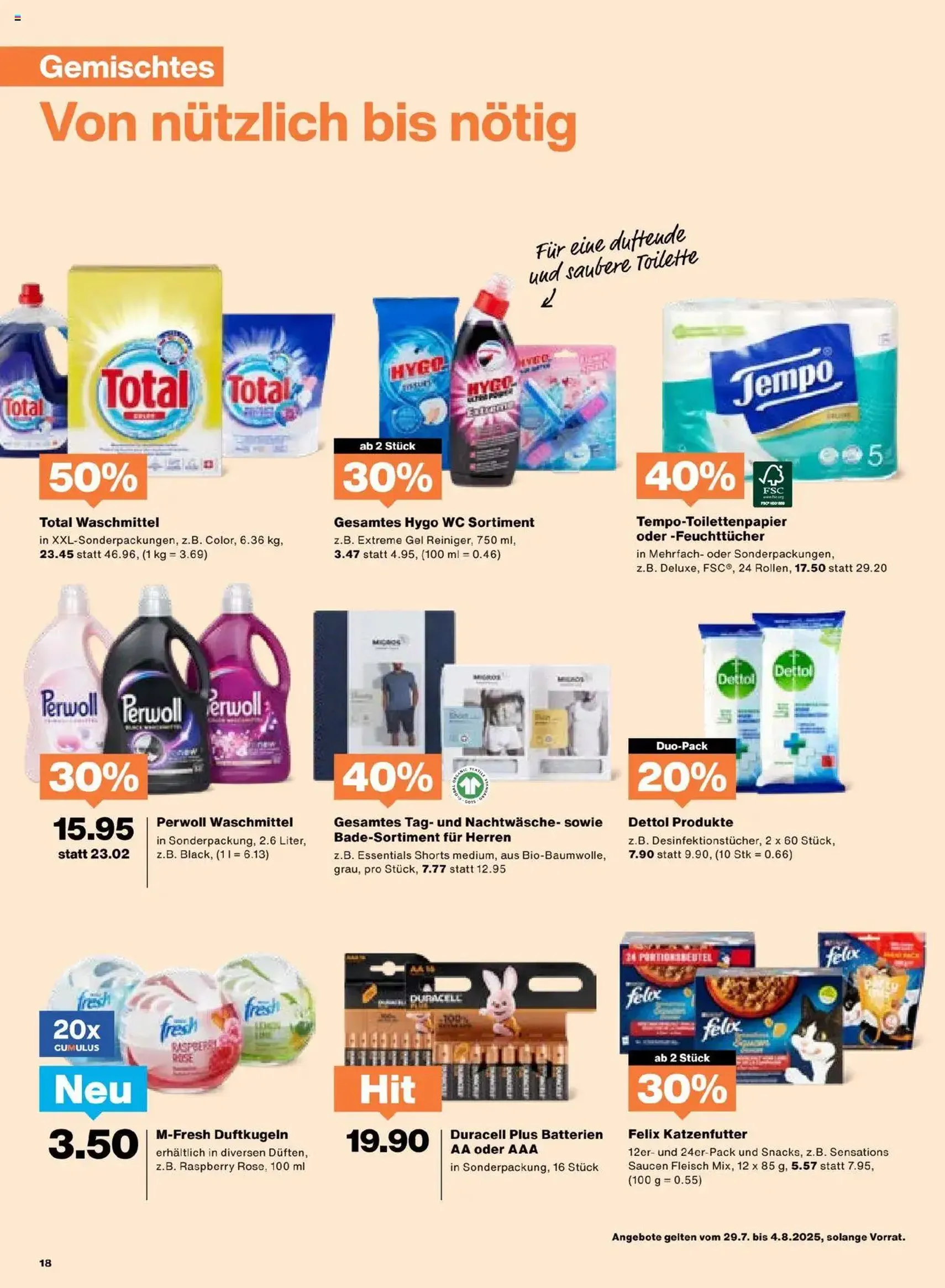 Migros Aktionen - Gültiger Prospekt ab 29.07.2025, Seite 18 von insgesamt 20