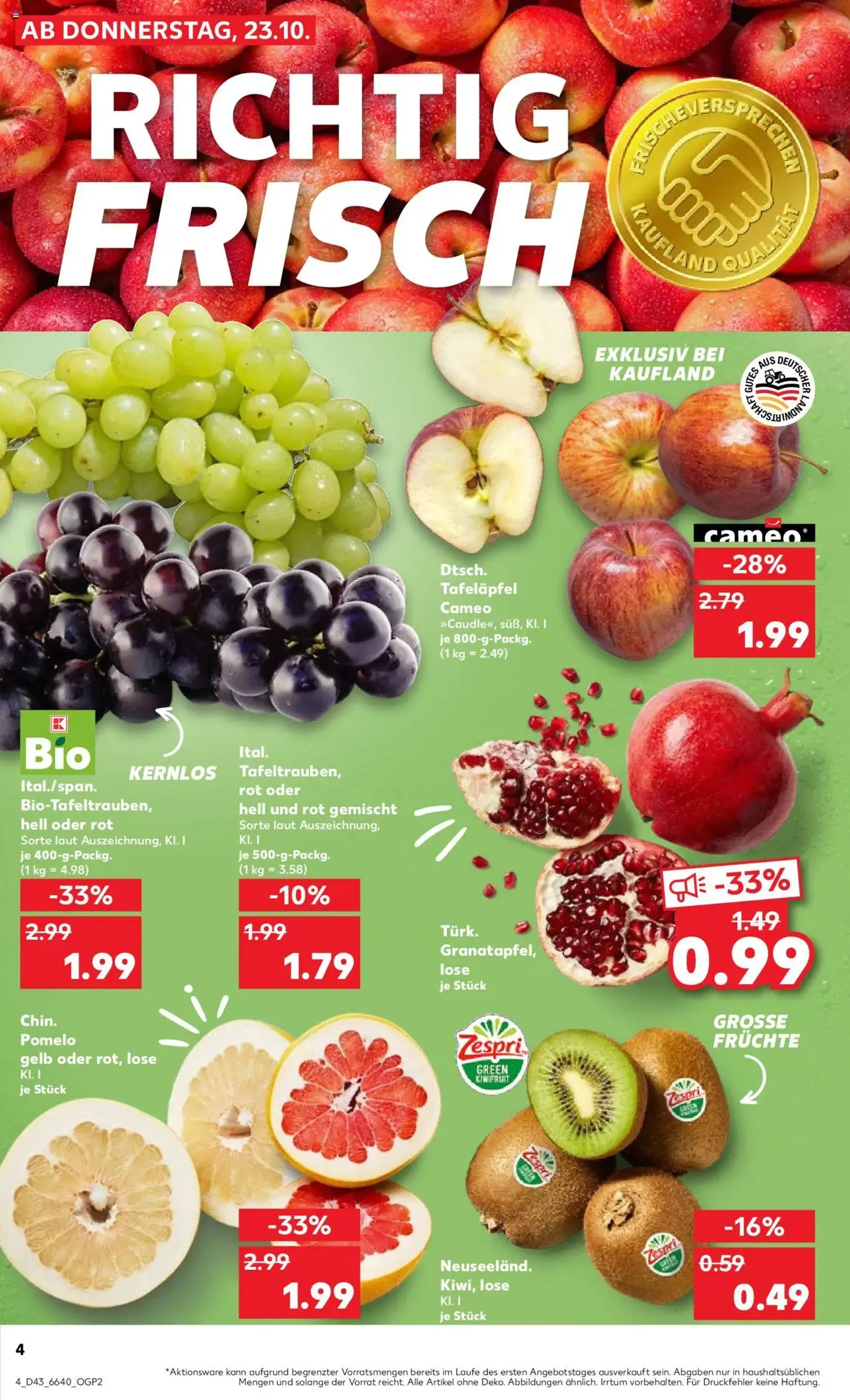 Kaufland Prospekt - Gültiger Prospekt ab 23.10.2025, Seite 4 von insgesamt 61 Kaufland Prospekt - Gültiger Prospekt ab 23.10.2025, Seite 4 von insgesamt 61