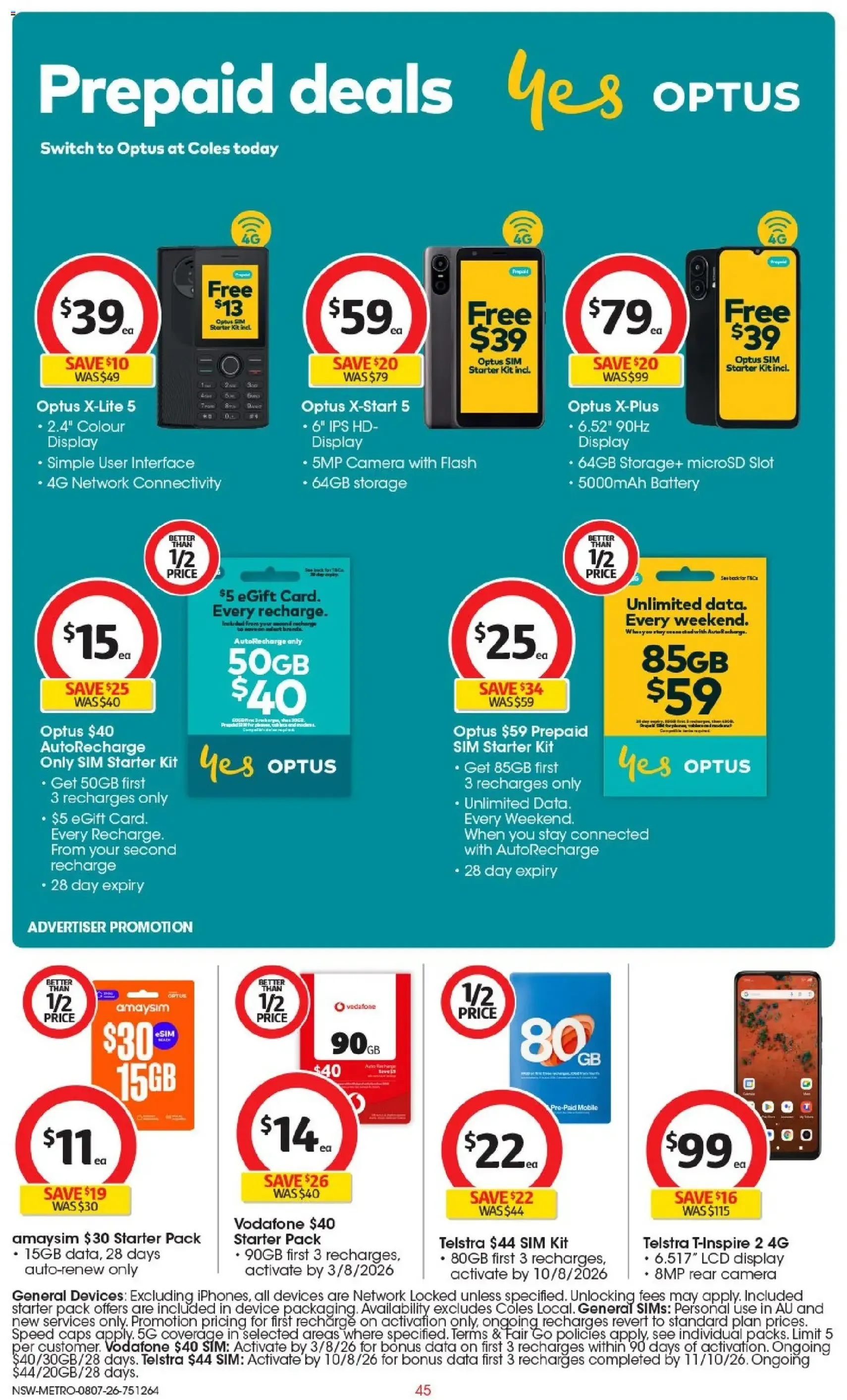 Coles catalogue - valid flyer from 08/07/2026, page 45 of 50