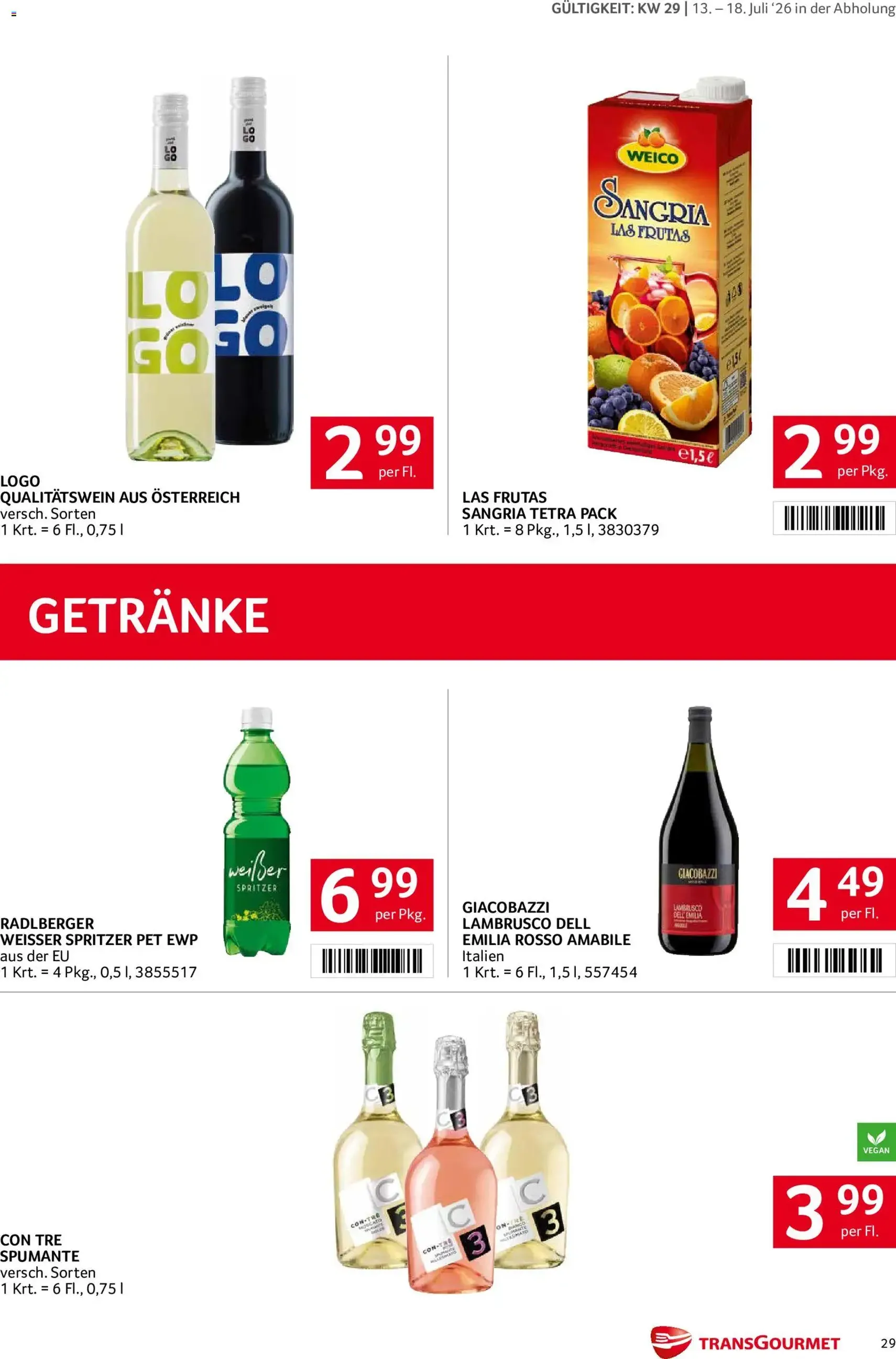 Transgourmet Flugblatt - Gültiger Prospekt ab 13.07.2026, Seite 29 von insgesamt 44