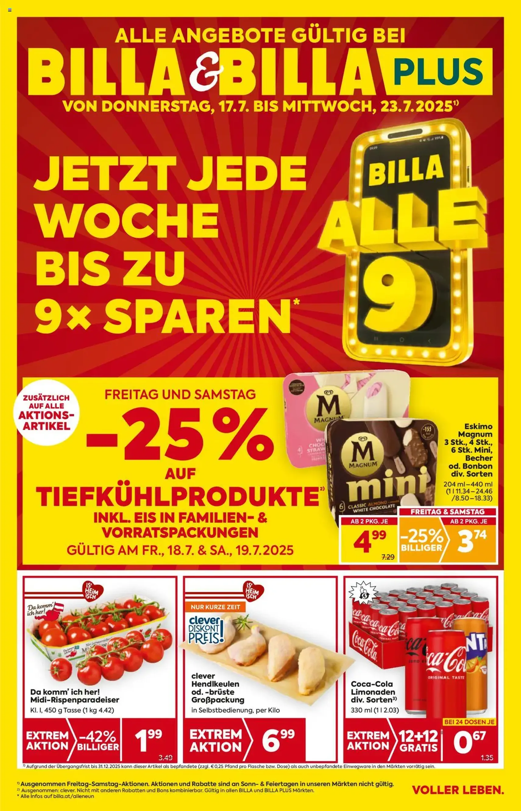 Billa Flugblatt - Gültiger Prospekt ab 17.07.2025, Seite 1 von insgesamt 16 Billa Flugblatt - Gültiger Prospekt ab 17.07.2025, Seite 1 von insgesamt 16