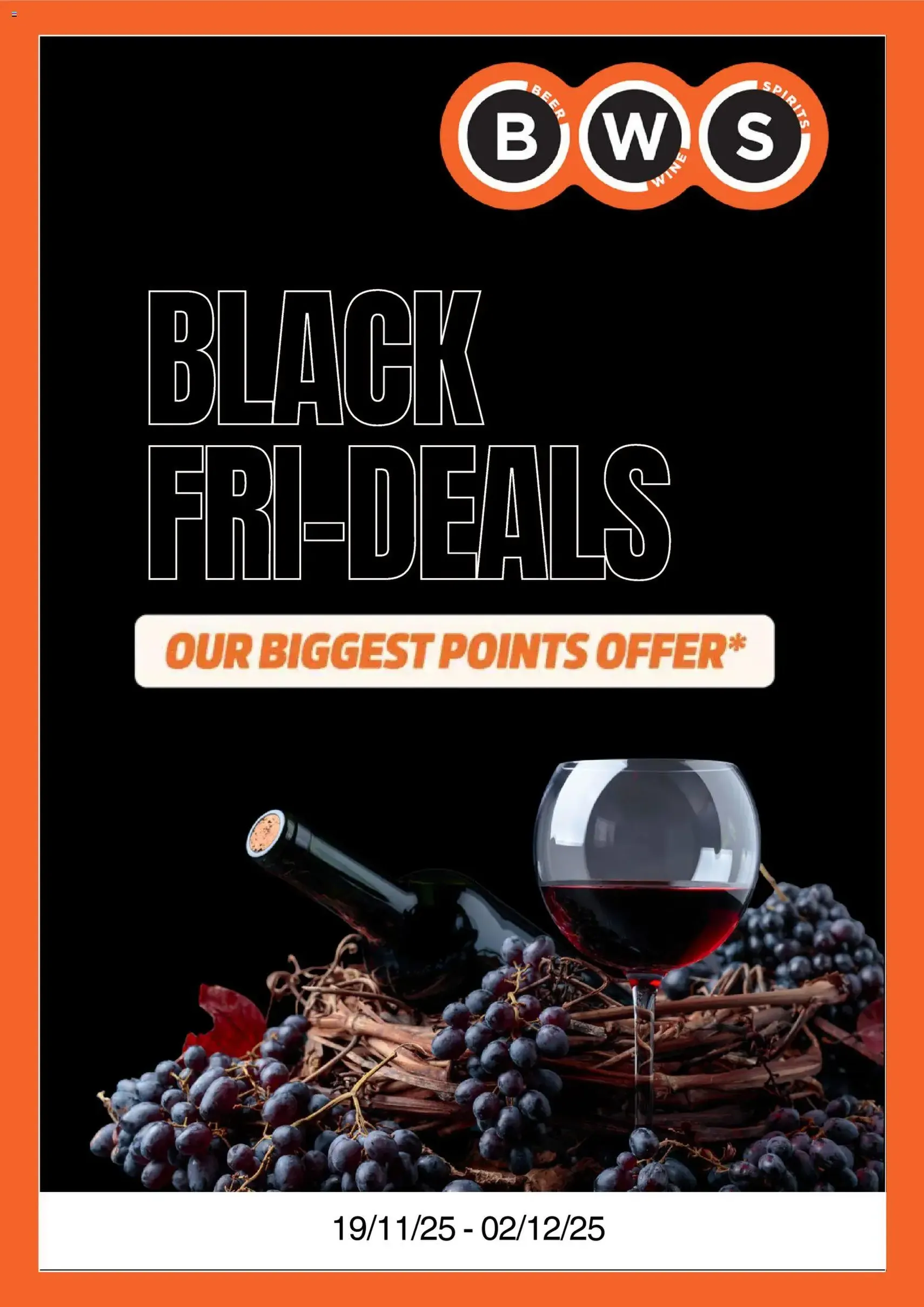 BWS Black Friday - valid flyer from 19/11/2025, page 1 of 5