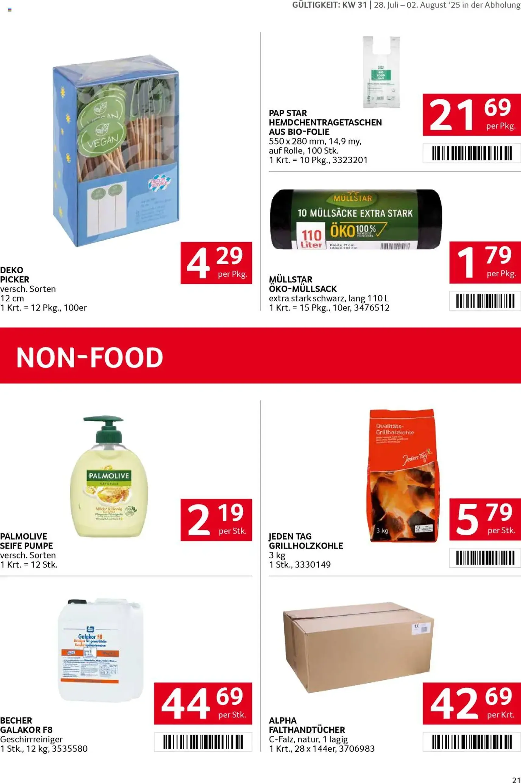 Transgourmet Flugblatt - Gültiger Prospekt ab 27.07.2025, Seite 21 von insgesamt 28 Transgourmet Flugblatt - Gültiger Prospekt ab 27.07.2025, Seite 21 von insgesamt 28