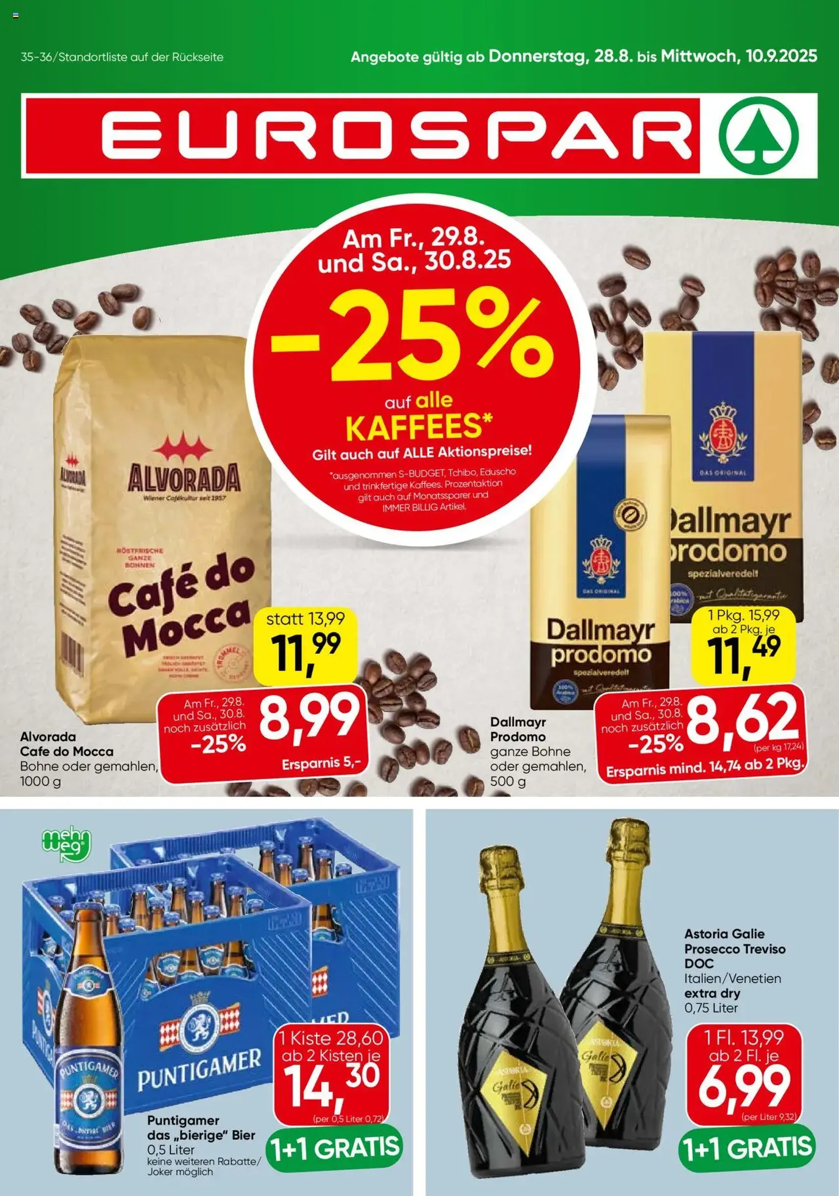 Eurospar Flugblatt - Gültiger Prospekt ab 28.08.2025, Seite 1 von insgesamt 16 Eurospar Flugblatt - Gültiger Prospekt ab 28.08.2025, Seite 1 von insgesamt 16