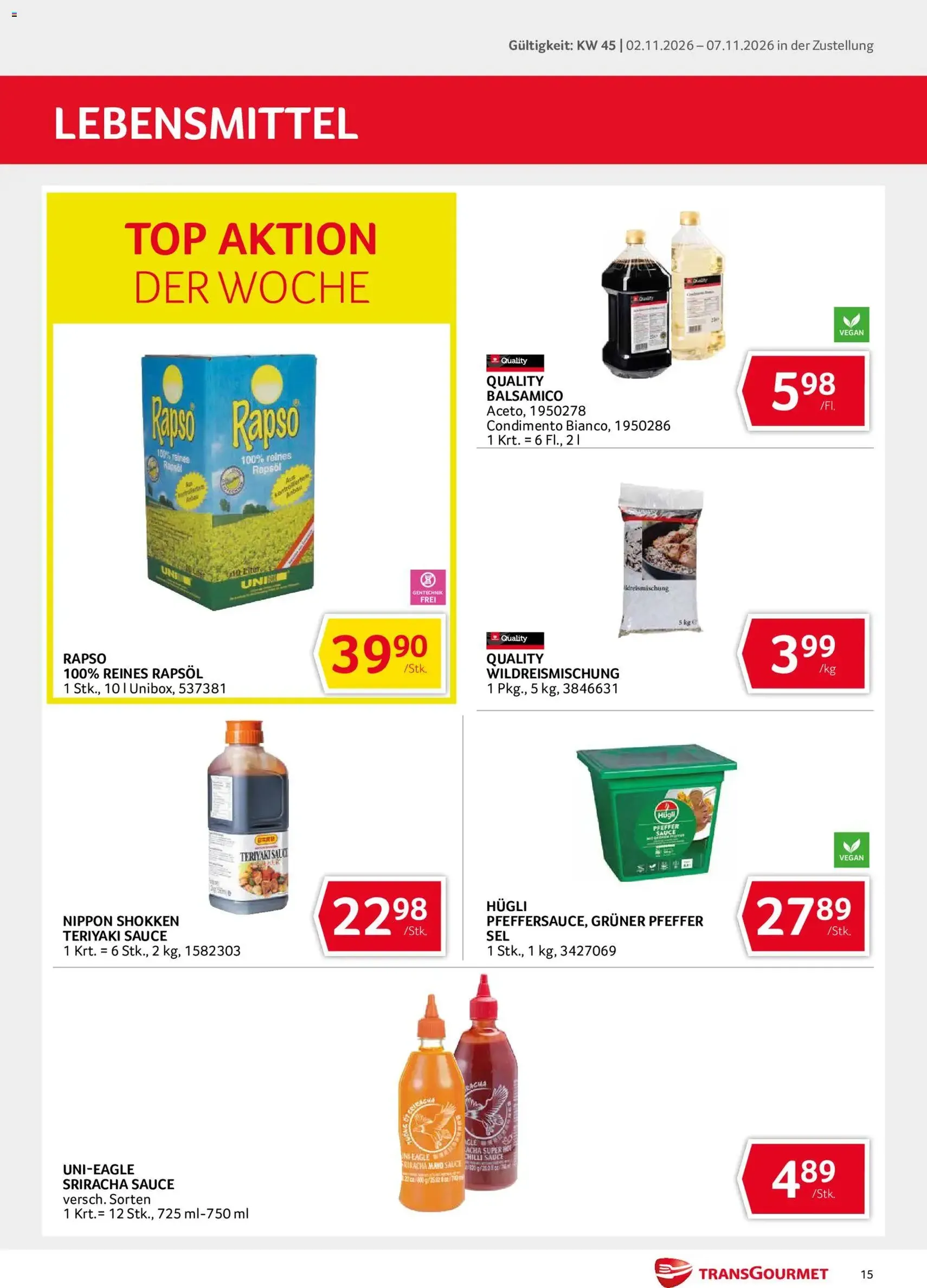 Transgourmet Flugblatt - Gültiger Prospekt ab 02.11.2026, Seite 15 von insgesamt 36