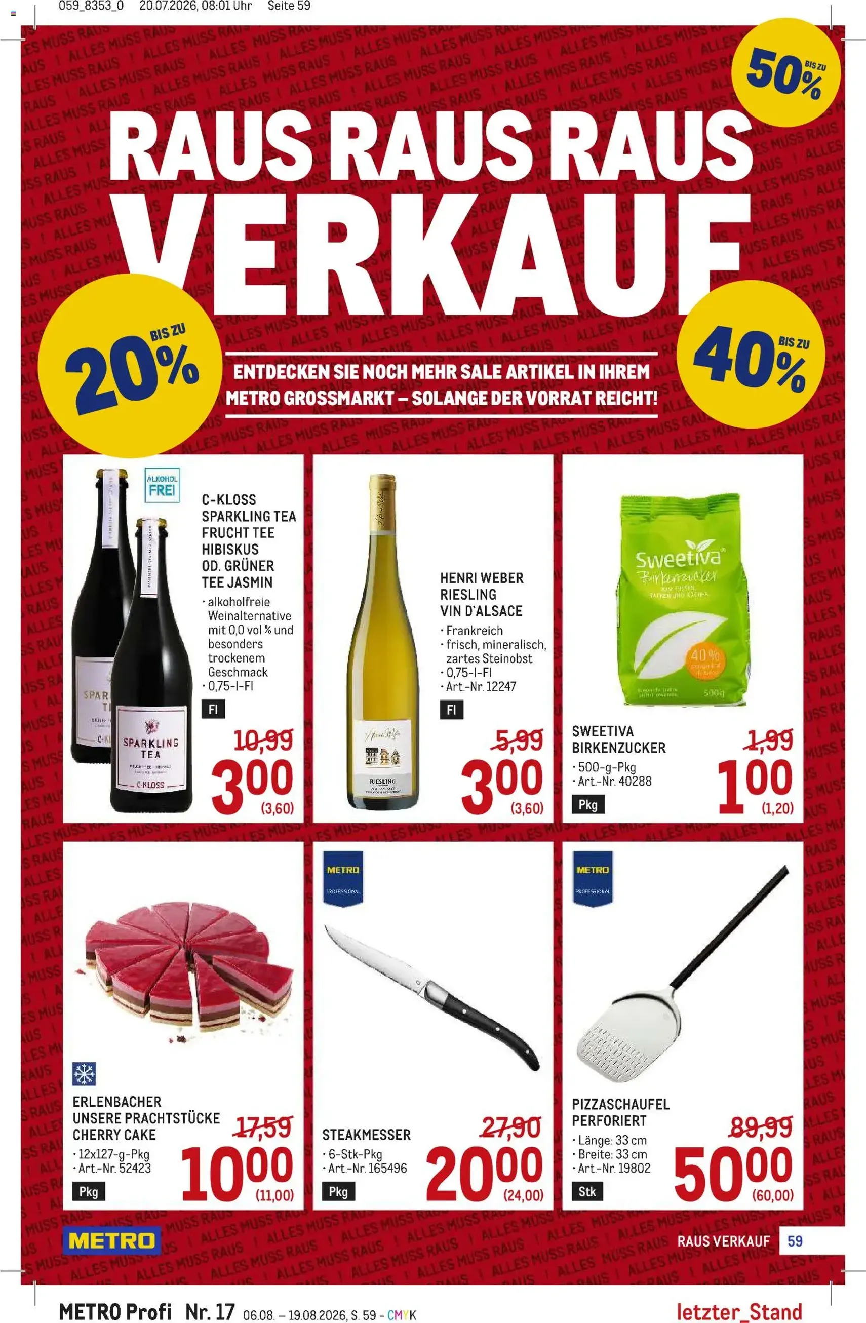 Metro angebote Profi - Gültiger Prospekt ab 06.08.2026, Seite 59 von insgesamt 64