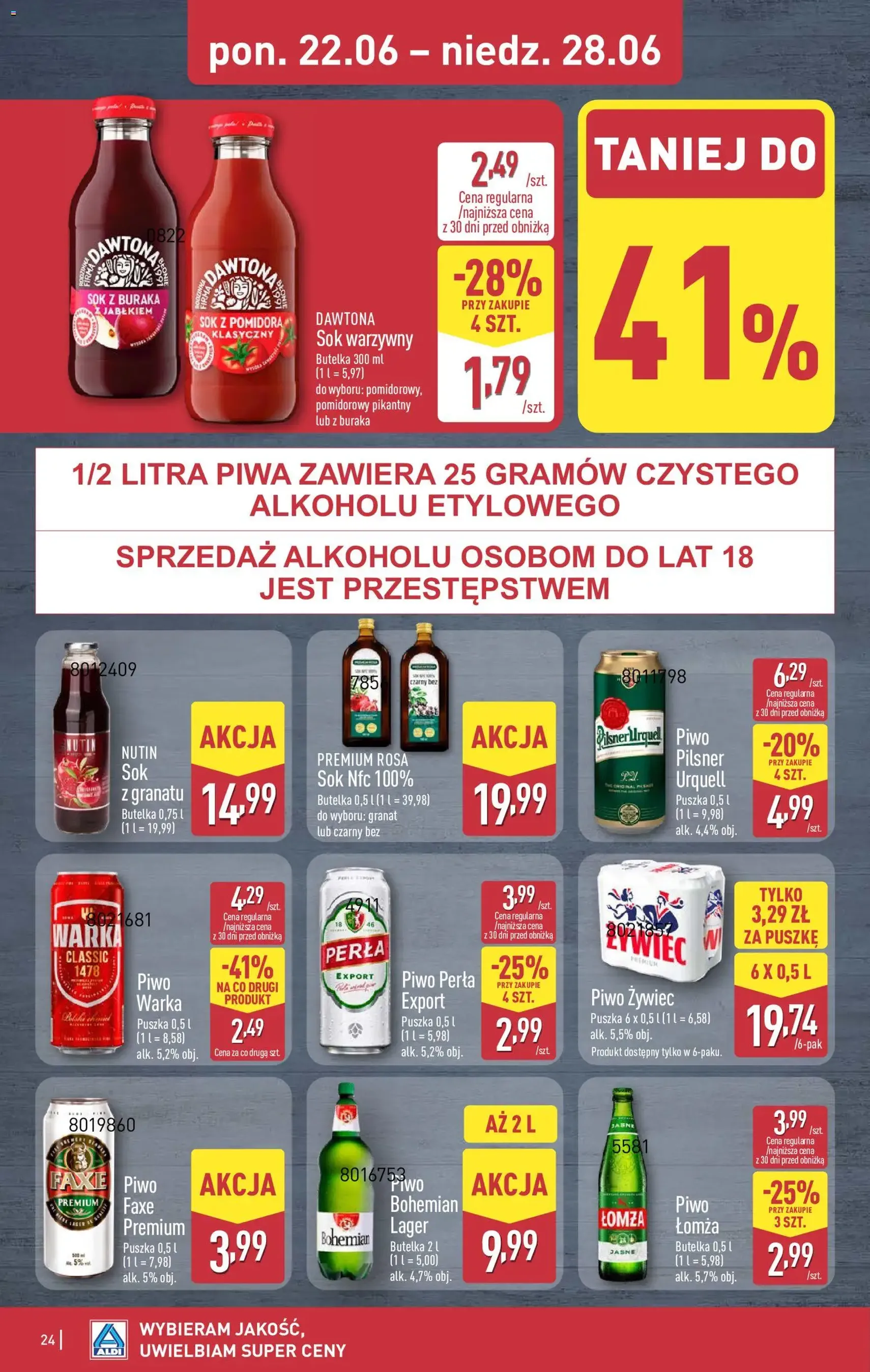 Aldi gazetka - ważny gazetka od 22.06.2026 strona 24 z 51