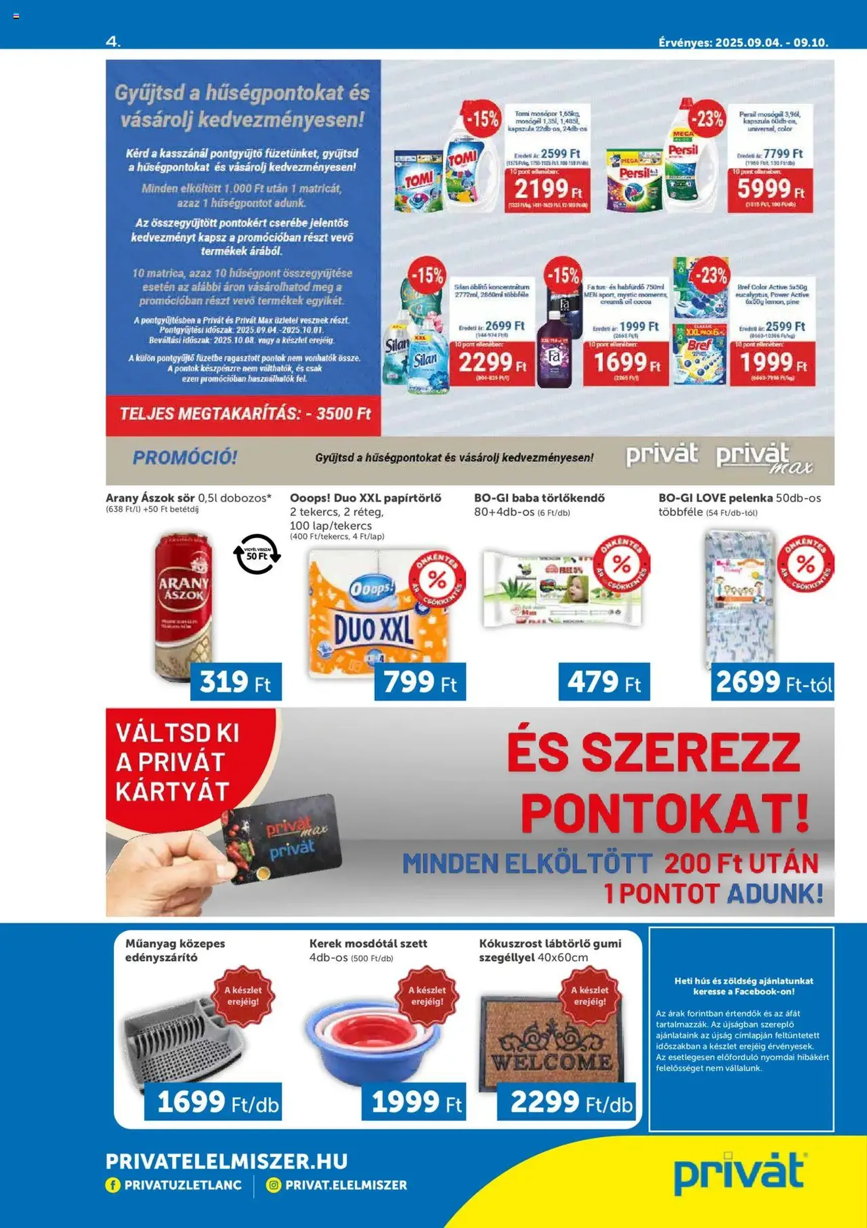 PRIVÁT Akciós újság - 2025.09.04. érvényes szórólap 4 oldal 4 oldalból