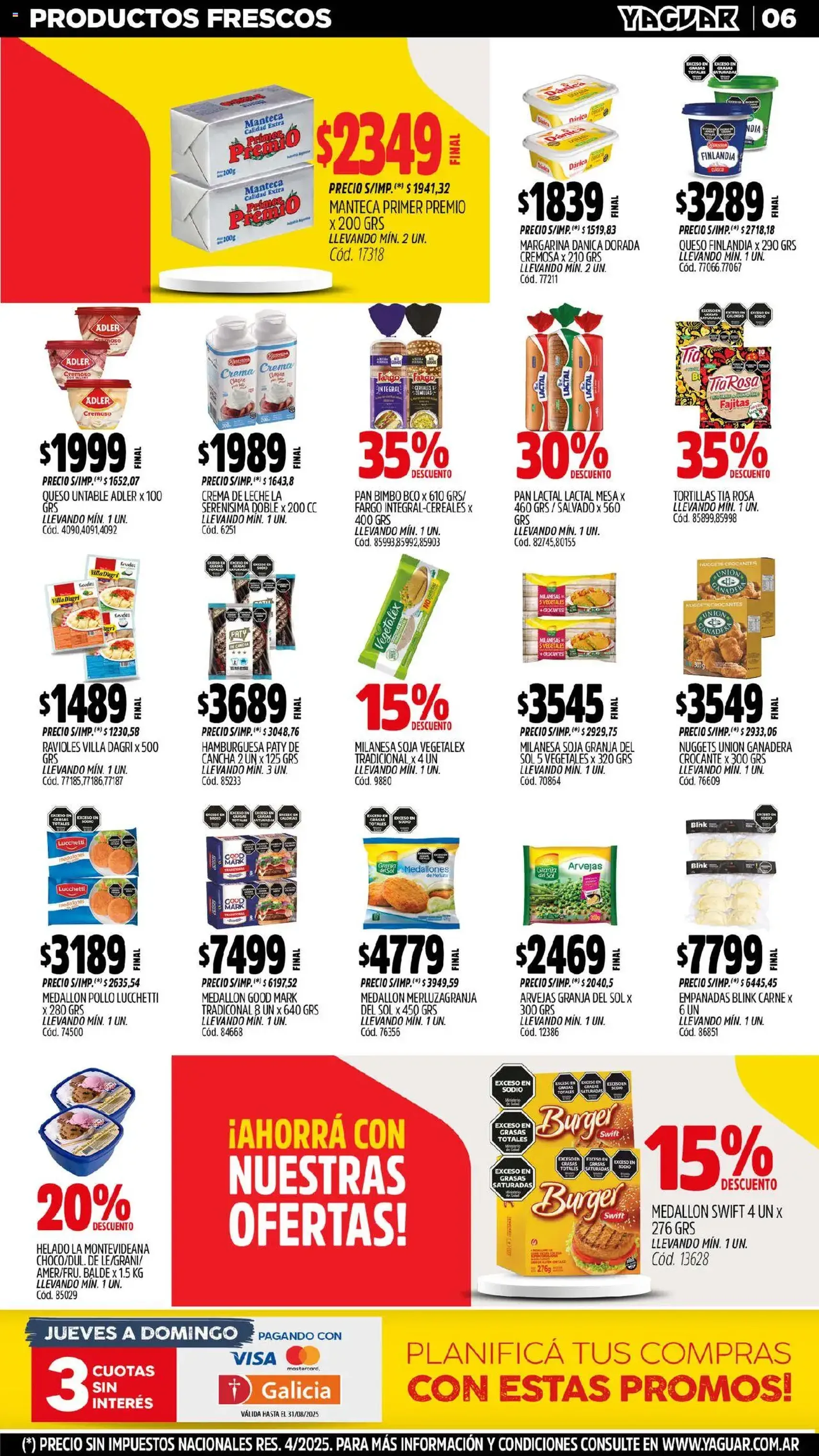 Yaguar catálogo - folleto válido desde 25/08/2025 página 6 de 33 Yaguar catálogo - folleto válido desde 25/08/2025 página 6 de 33