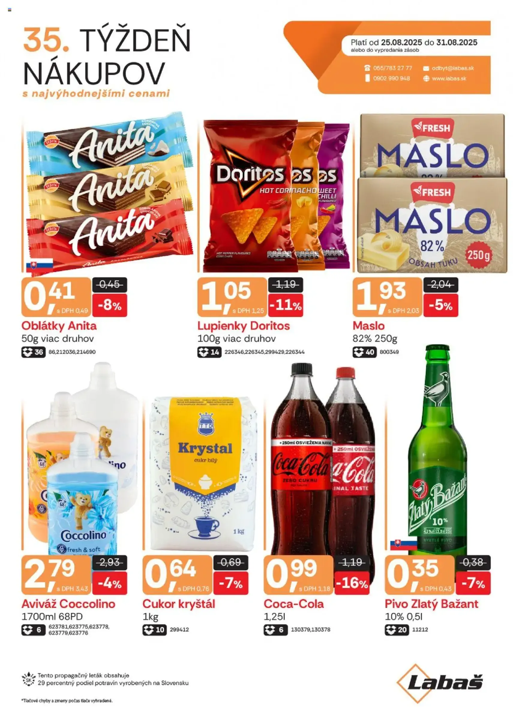 Labaš leták - platný leták od 25.08.2025 strana 1 z 1