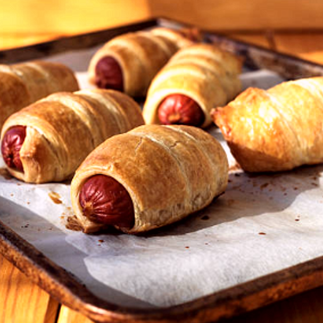 Klobásy v listovém těstě Dětská párty recept