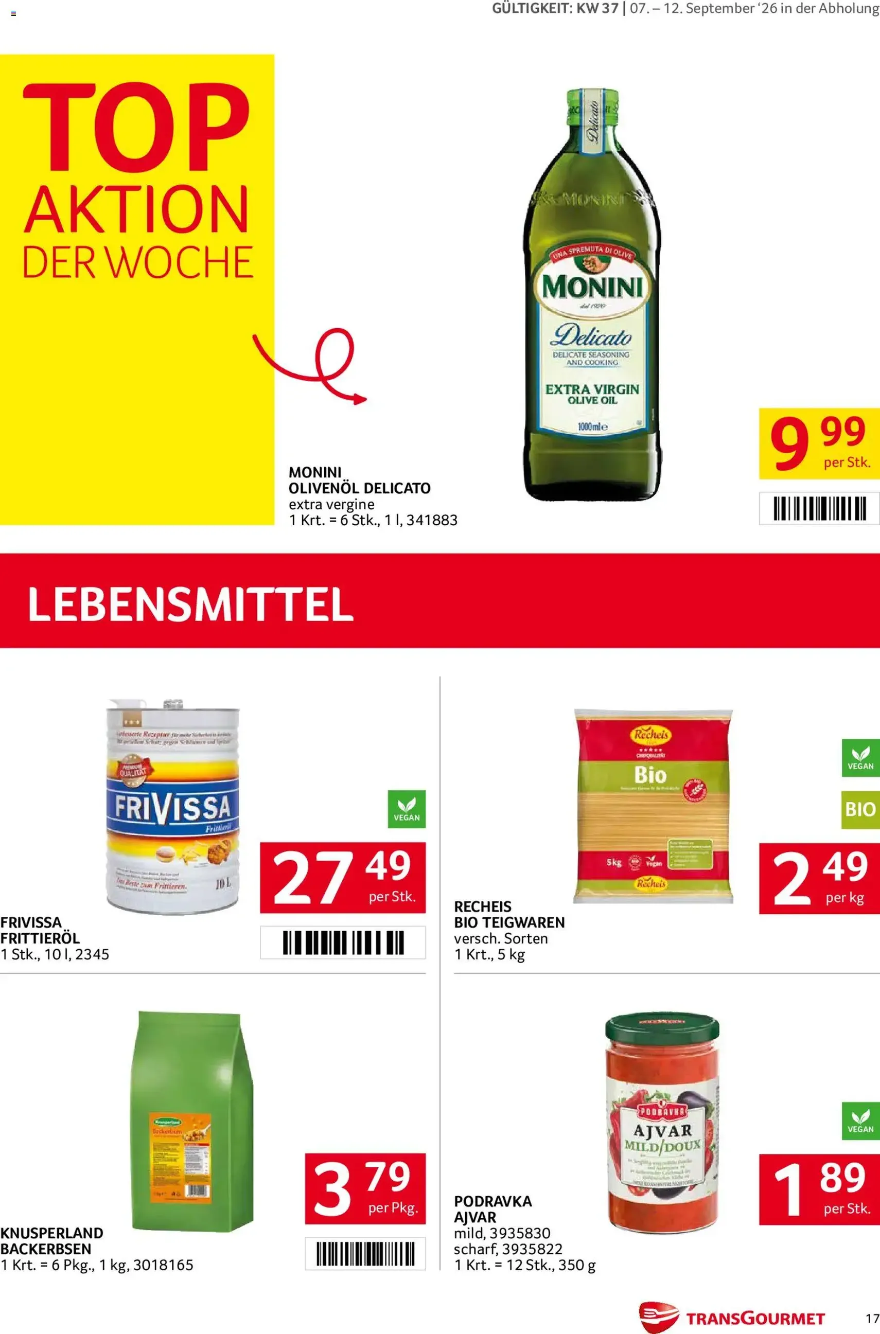 Transgourmet Flugblatt - Gültiger Prospekt ab 07.09.2026, Seite 17 von insgesamt 32