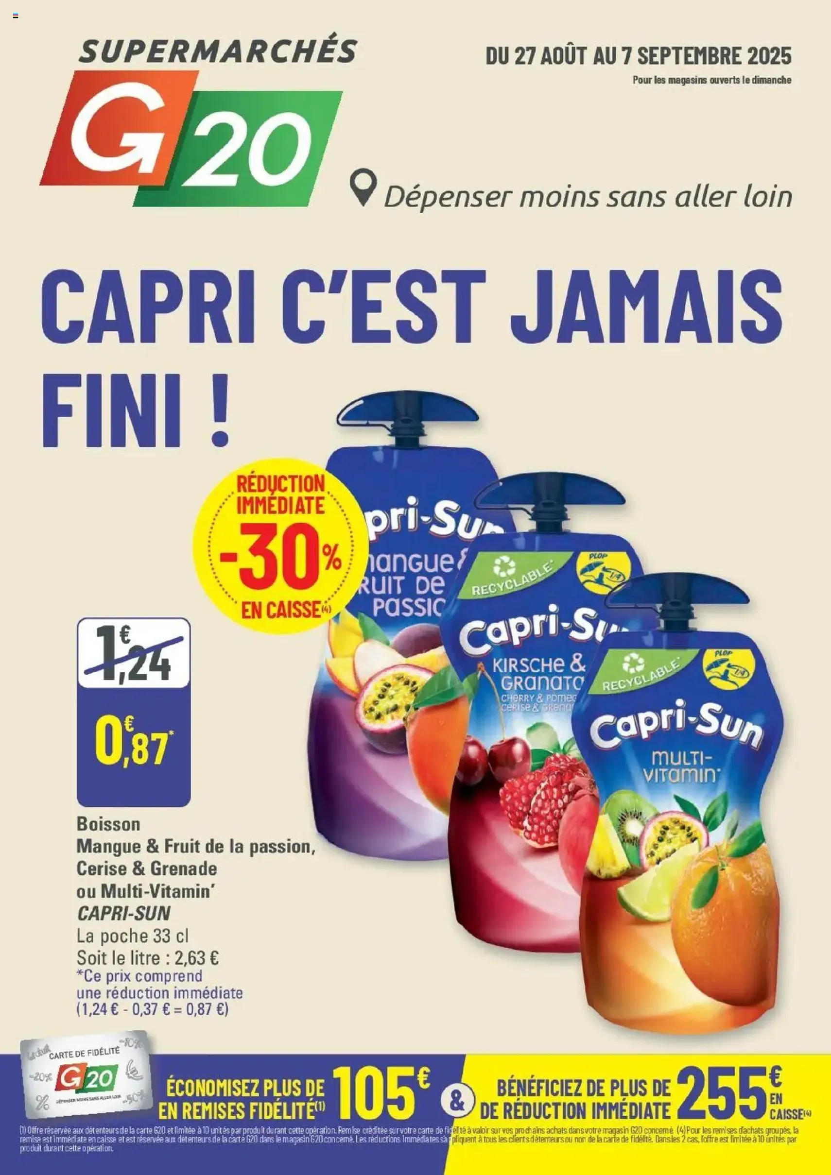 G20 Supermarchés catalogue - brochure valable à partir du 27/08/2025, page 1 sur 24