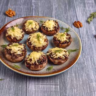 Recipe preview Baked Cheese & Garlic Stuffed Field Mushrooms