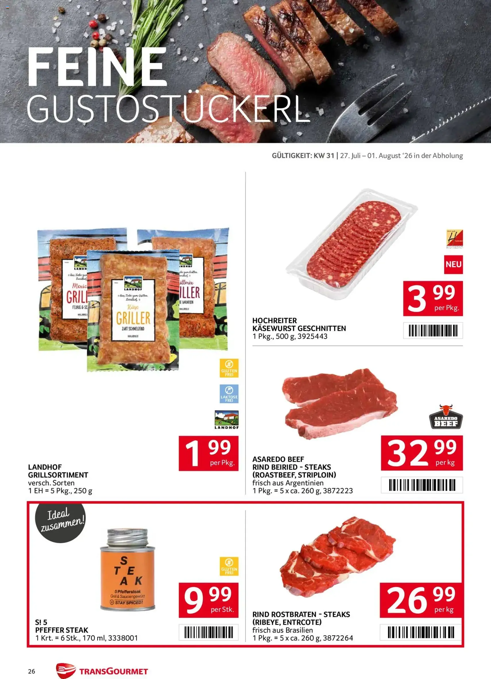 Transgourmet Flugblatt - Gültiger Prospekt ab 27.07.2026, Seite 26 von insgesamt 32