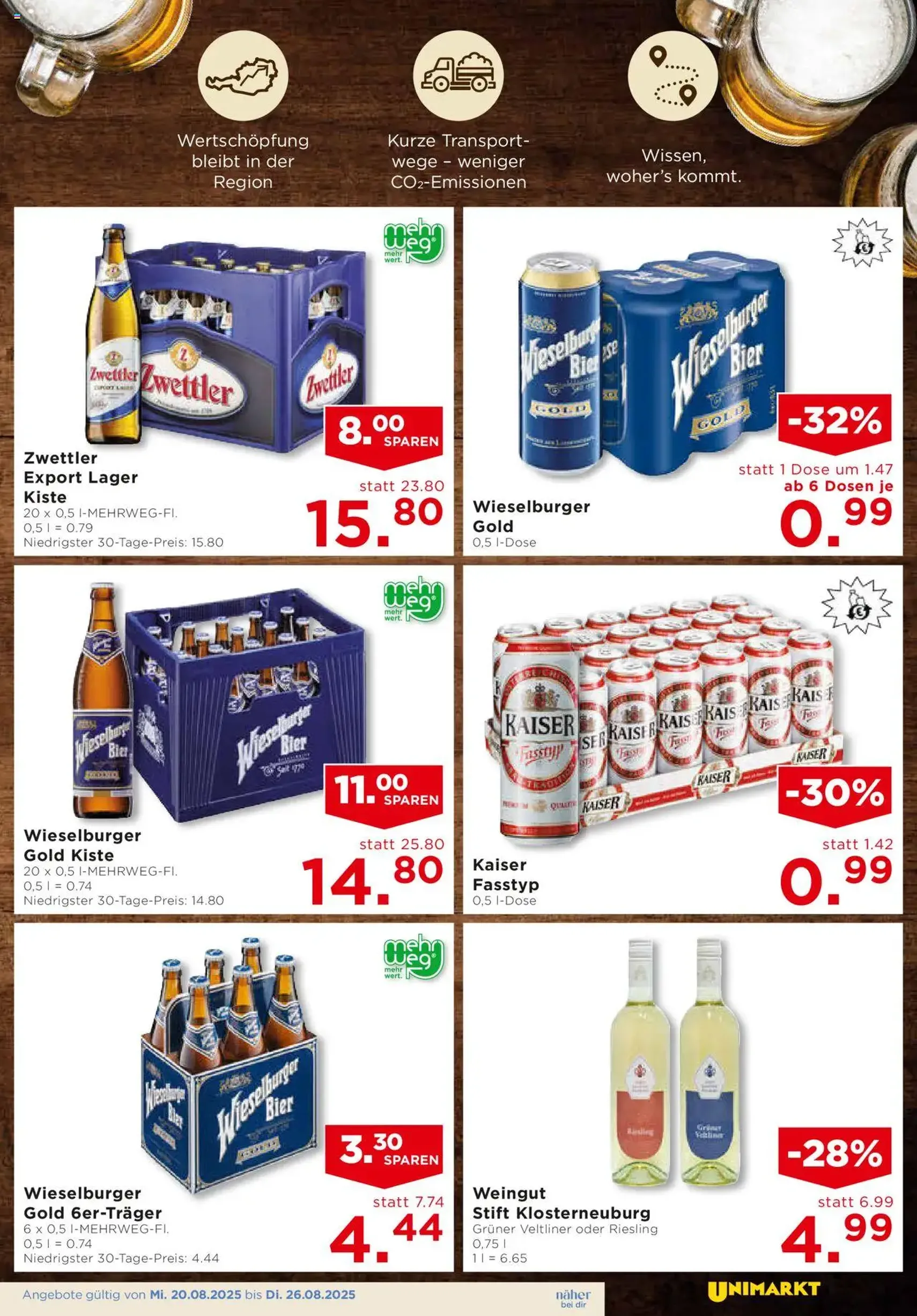 Unimarkt Flugblatt - Gültiger Prospekt ab 20.08.2025, Seite 9 von insgesamt 16 Unimarkt Flugblatt - Gültiger Prospekt ab 20.08.2025, Seite 9 von insgesamt 16