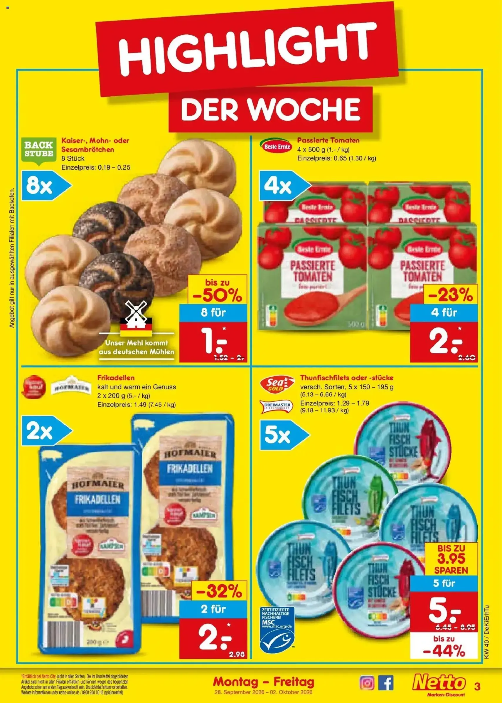Netto Marken-Discount Prospekt - Gültiger Prospekt ab 28.09.2026, Seite 3 von insgesamt 72