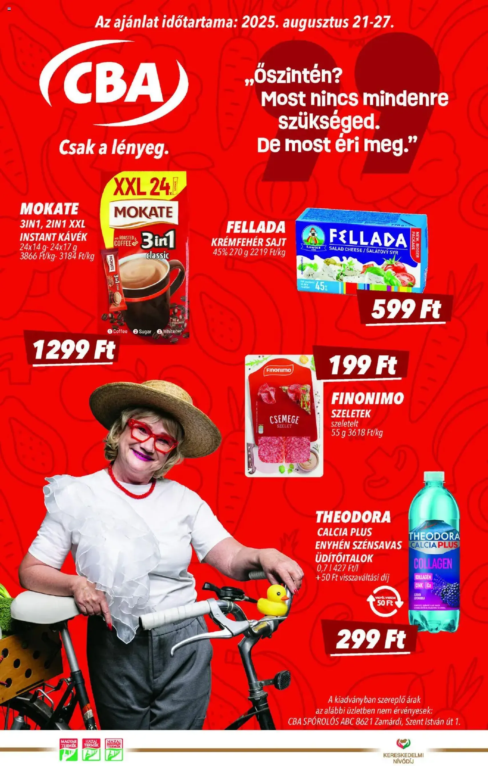 CBA Akciós újság - 2025.08.21. érvényes szórólap 1 oldal 8 oldalból