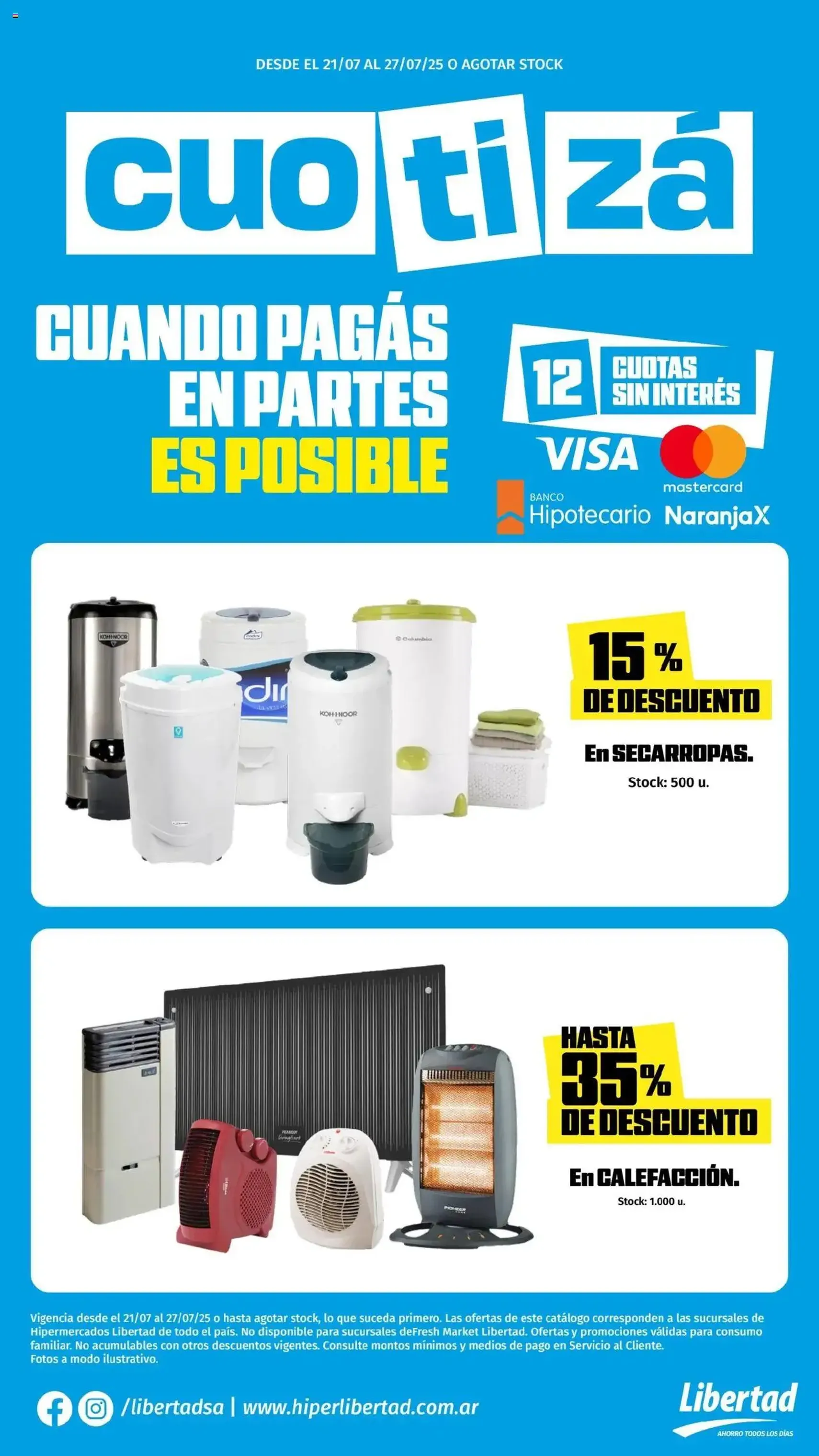 Hipermercado Libertad - Cuotizá - folleto válido desde 21/07/2025 página 1 de 4