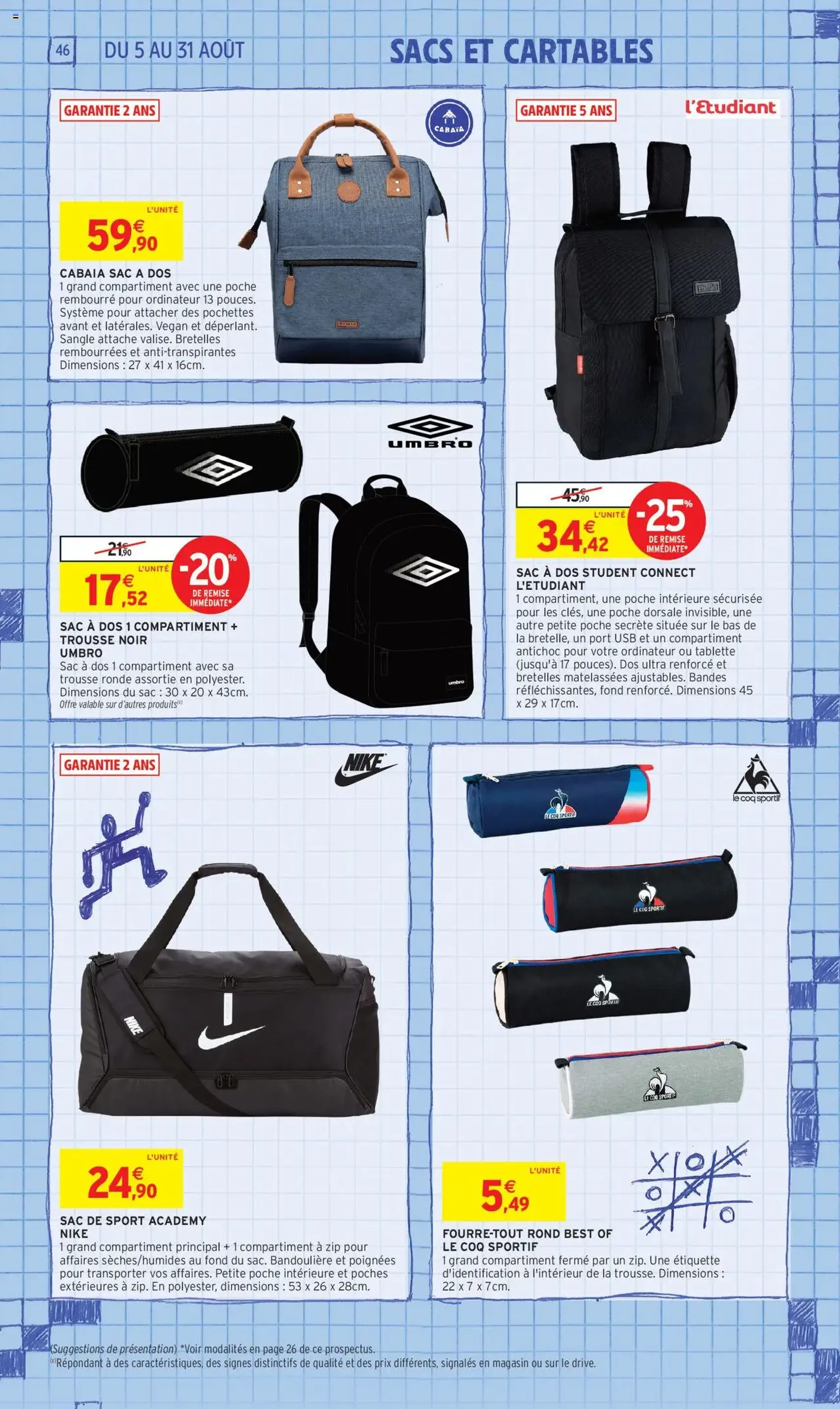 Intermarché - 70% en avantage carte sur une sélection rentrée des classes - brochure valable à partir du 05/08/2025, page 46 sur 60 Intermarché - 70% en avantage carte sur une sélection rentrée des classes - brochure valable à partir du 05/08/2025, page 46 sur 60