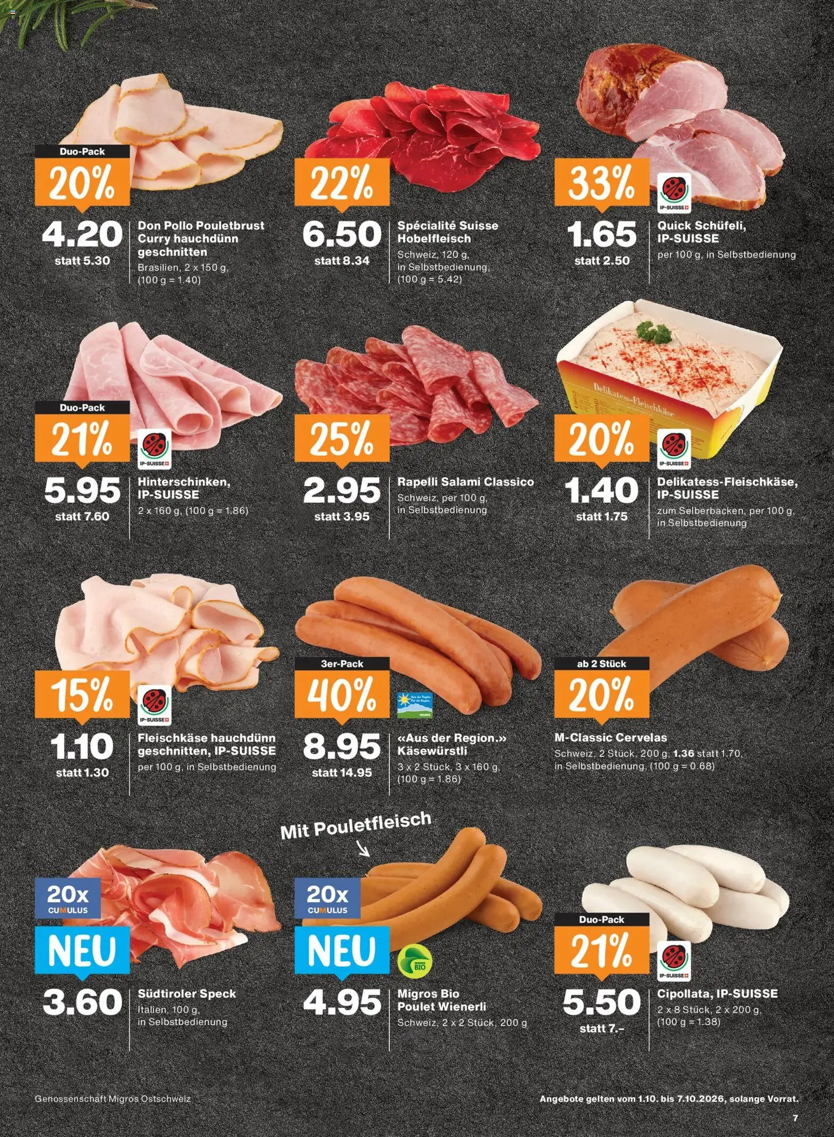 Migros aktionen - Gültiger Prospekt ab 01.10.2026, Seite 7 von insgesamt 24