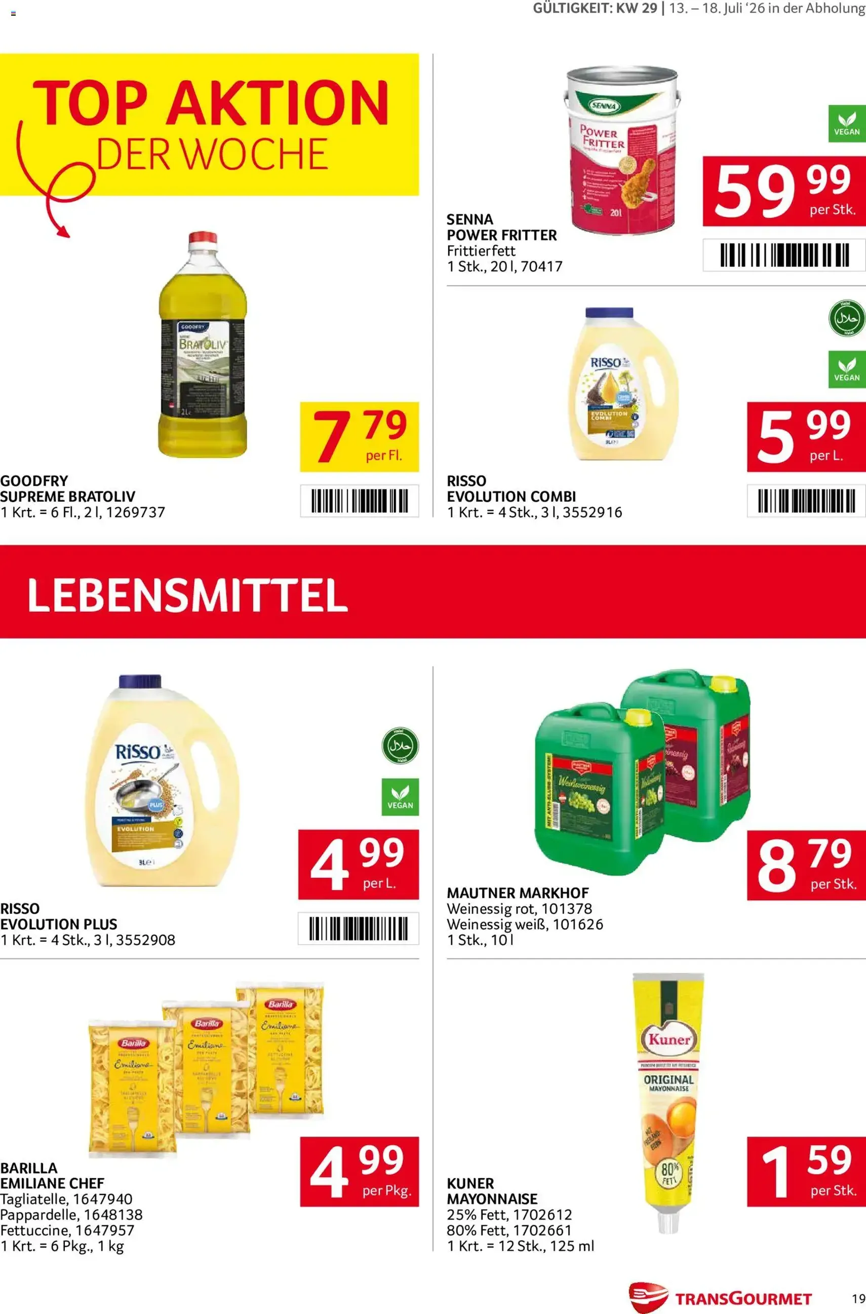 Transgourmet Flugblatt - Gültiger Prospekt ab 13.07.2026, Seite 19 von insgesamt 44