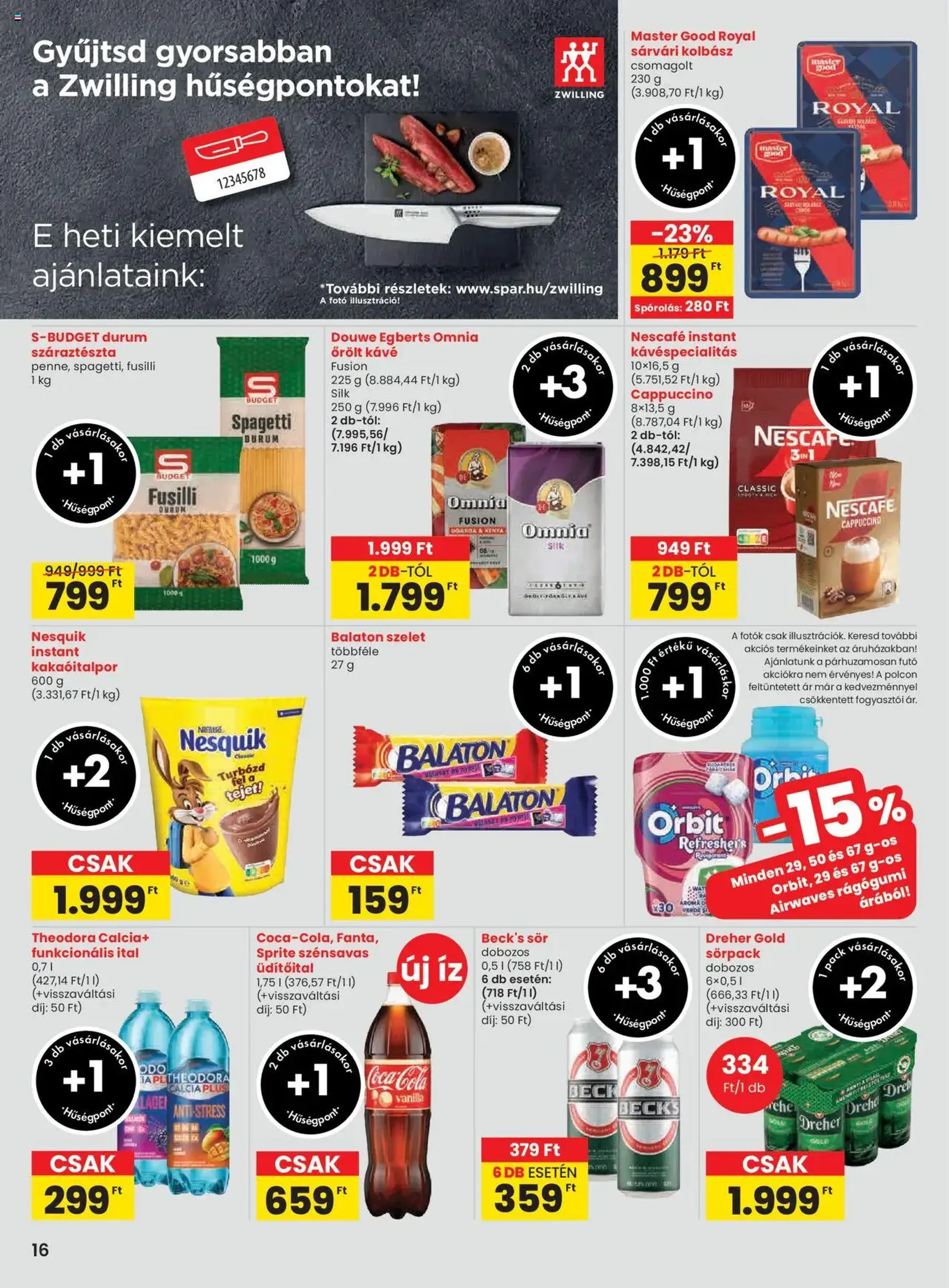 Spar Akciós újság - 2025.10.02. érvényes szórólap 16 oldal 18 oldalból Spar Akciós újság - 2025.10.02. érvényes szórólap 16 oldal 18 oldalból