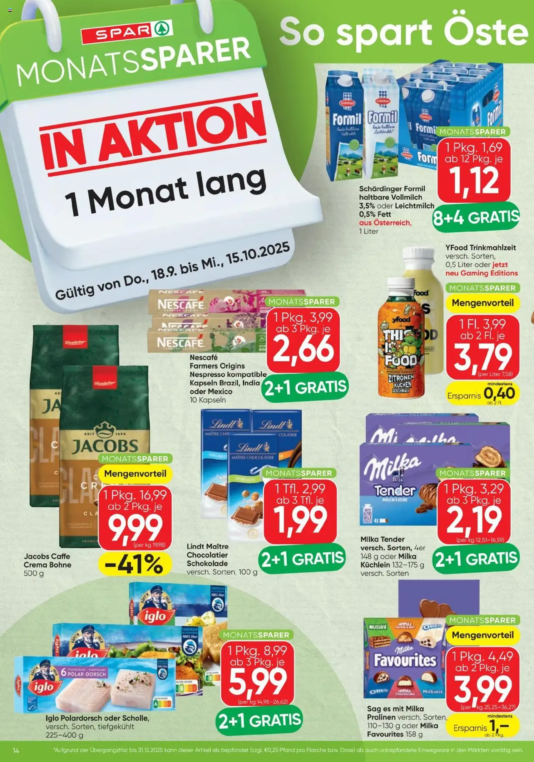 Spar Flugblatt - Gültiger Prospekt ab 18.09.2025, Seite 14 von insgesamt 16 Spar Flugblatt - Gültiger Prospekt ab 18.09.2025, Seite 14 von insgesamt 16