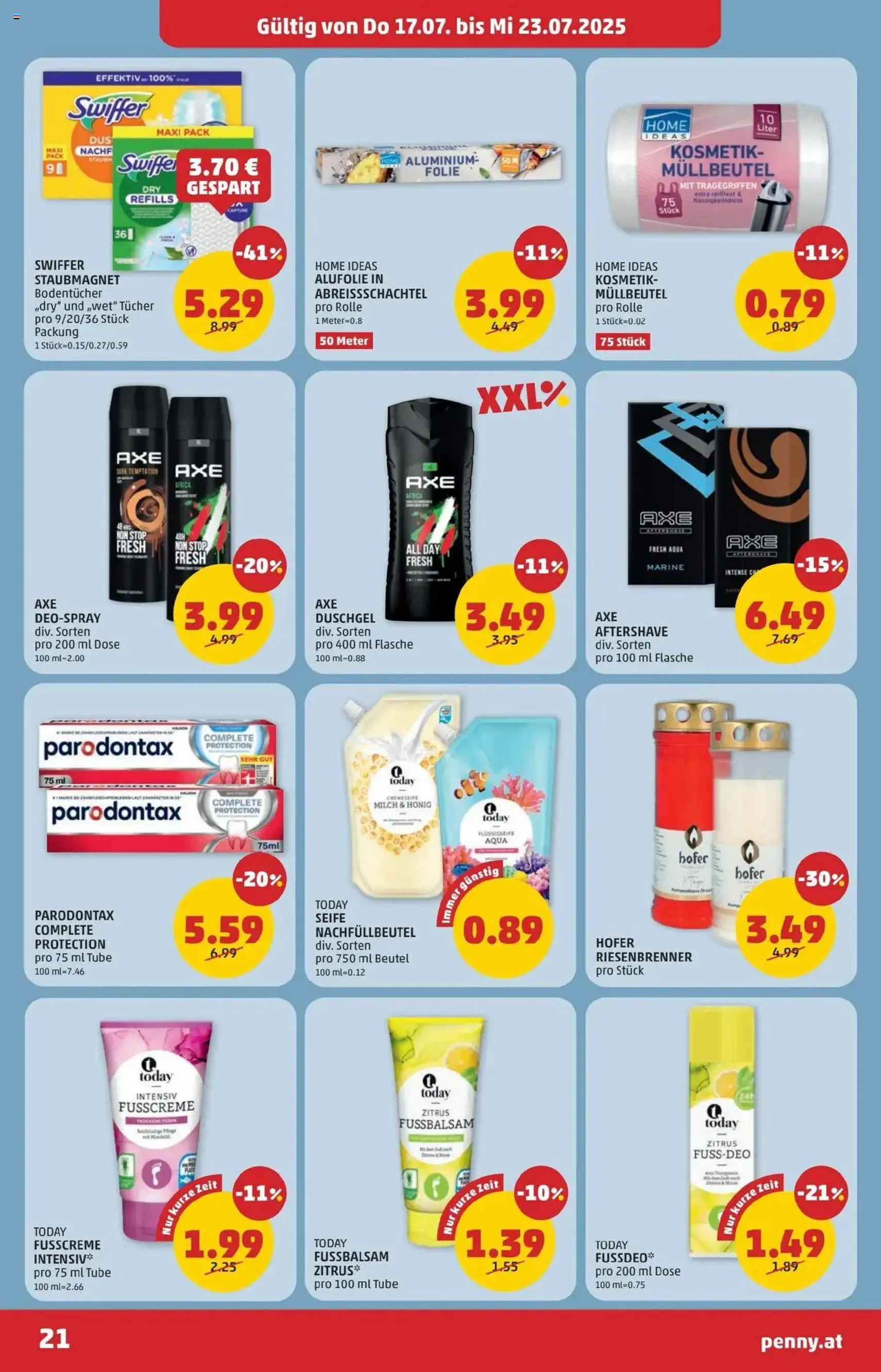 Penny Markt Flugblatt - Gültiger Prospekt ab 17.07.2025, Seite 21 von insgesamt 28 Penny Markt Flugblatt - Gültiger Prospekt ab 17.07.2025, Seite 21 von insgesamt 28