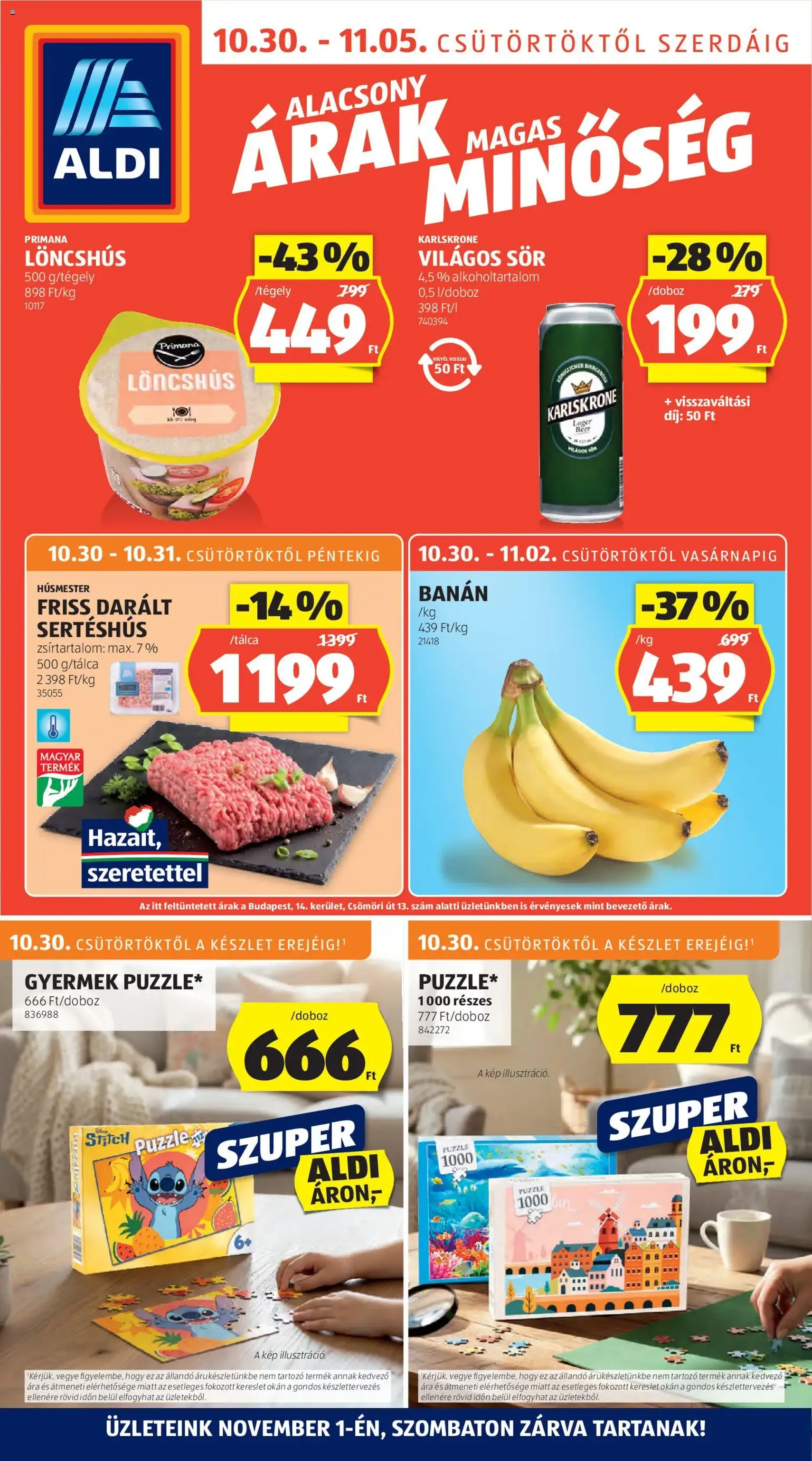 Aldi Akciós újság - 2025.10.30. érvényes szórólap 1 oldal 55 oldalból Aldi Akciós újság - 2025.10.30. érvényes szórólap 1 oldal 55 oldalból