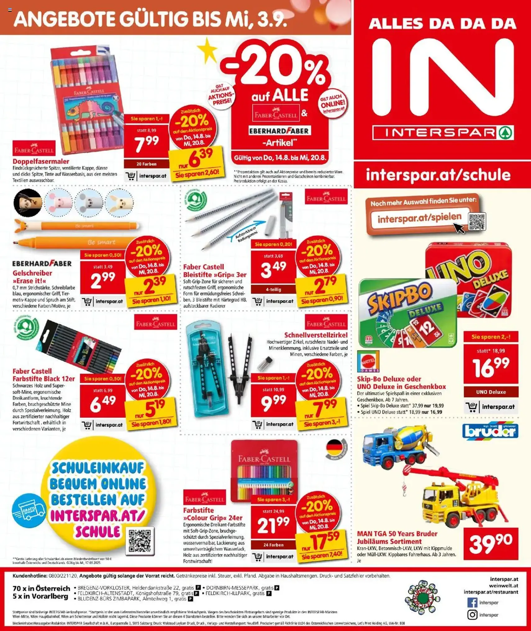 Interspar Flugblatt - Gültiger Prospekt ab 14.08.2025, Seite 20 von insgesamt 20 Interspar Flugblatt - Gültiger Prospekt ab 14.08.2025, Seite 20 von insgesamt 20