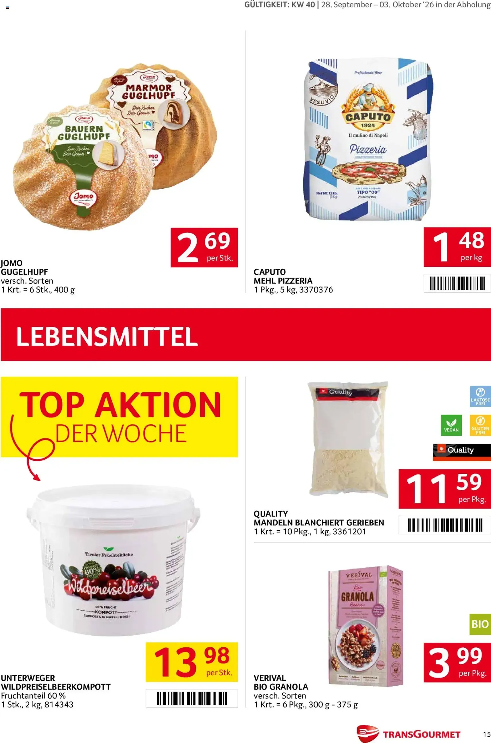 Transgourmet Flugblatt - Gültiger Prospekt ab 28.09.2026, Seite 15 von insgesamt 28