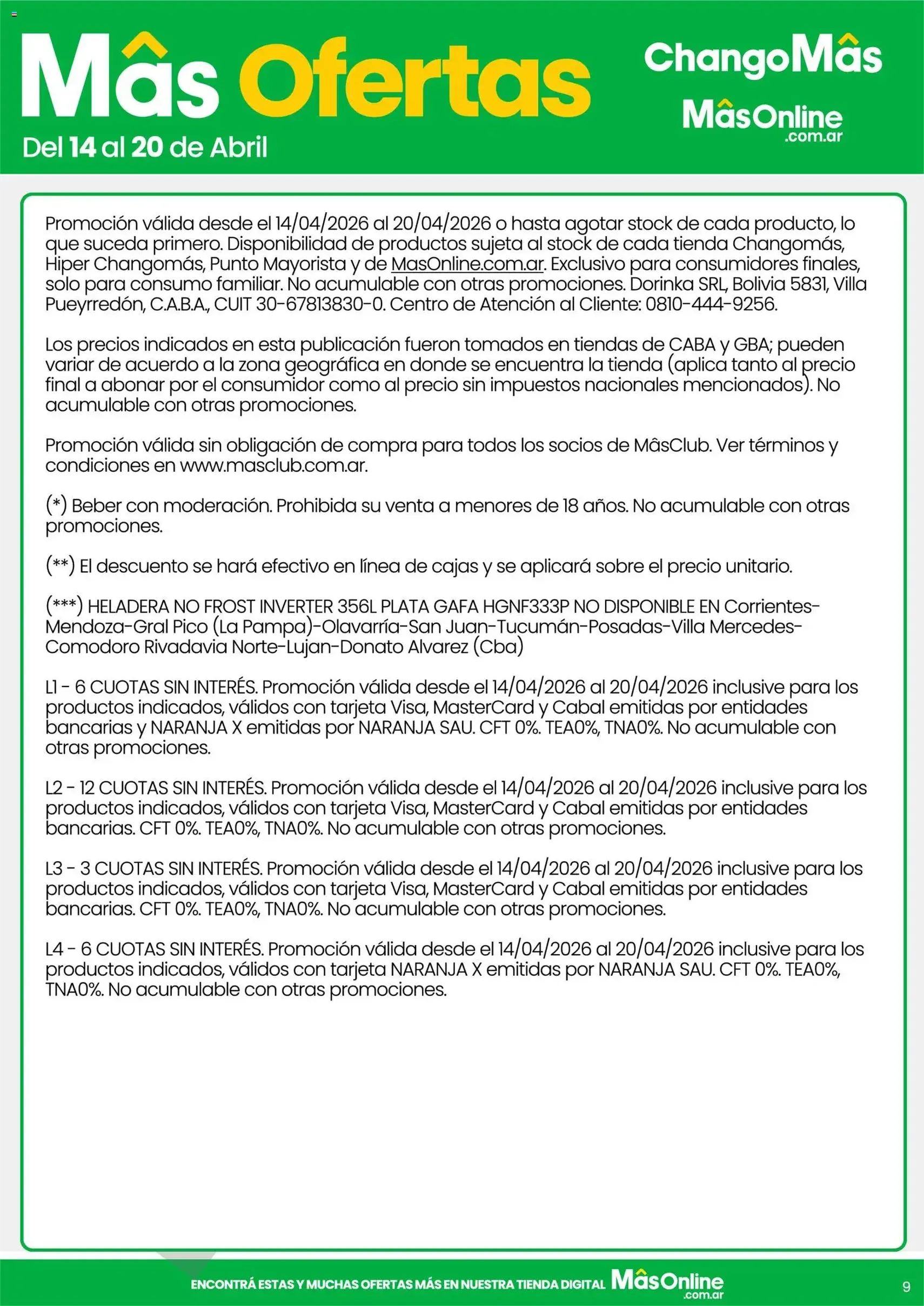 Changomas ofertas - folleto válido desde 14/04/2026 página 11 de 11