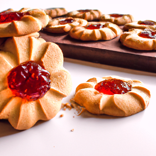 Recipe preview Old-Fashioned Jam Drop Butter Cookies Recipe
