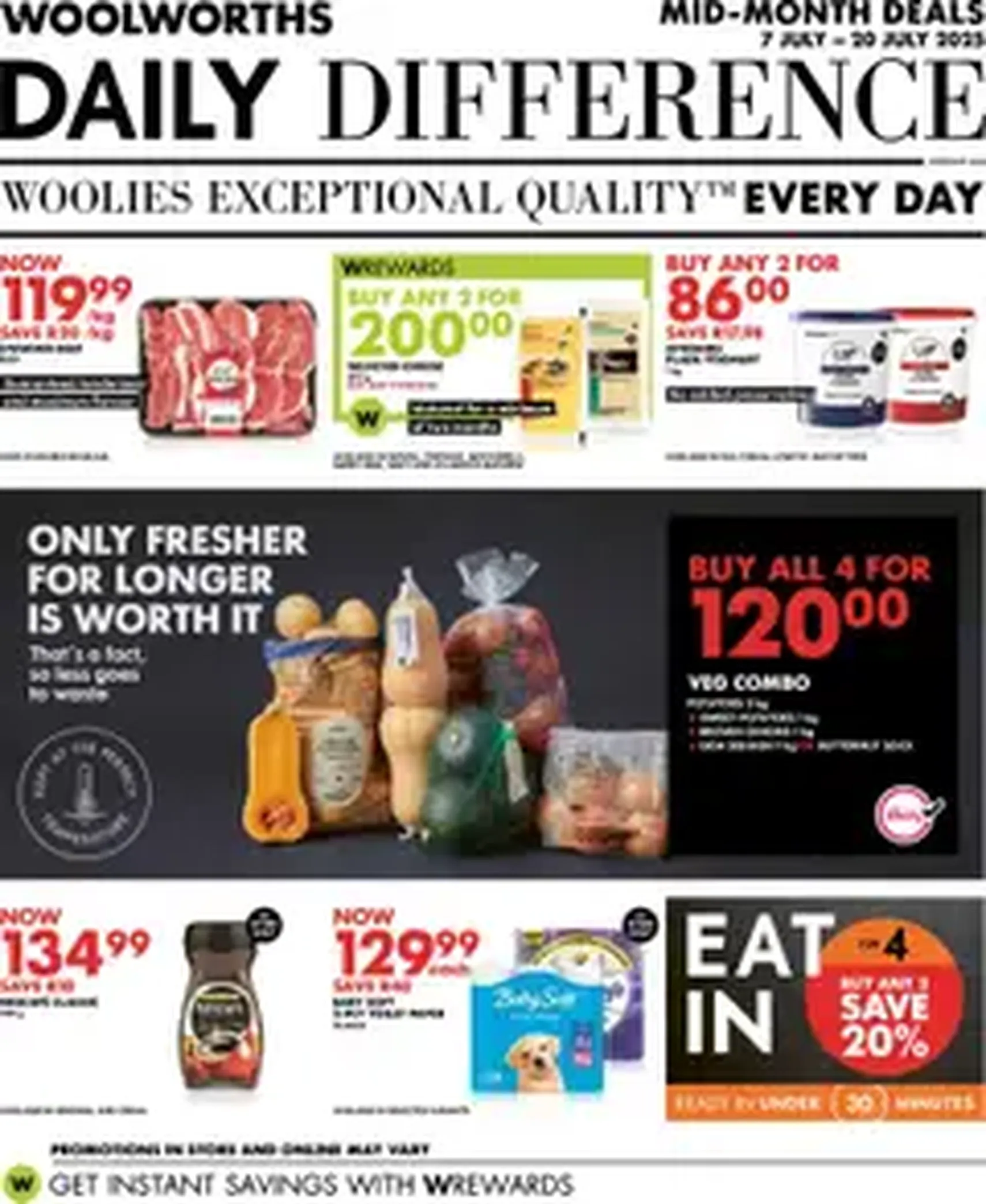 Woolworths Specials - valid flyer from 07/07/2025, page 1 of 1