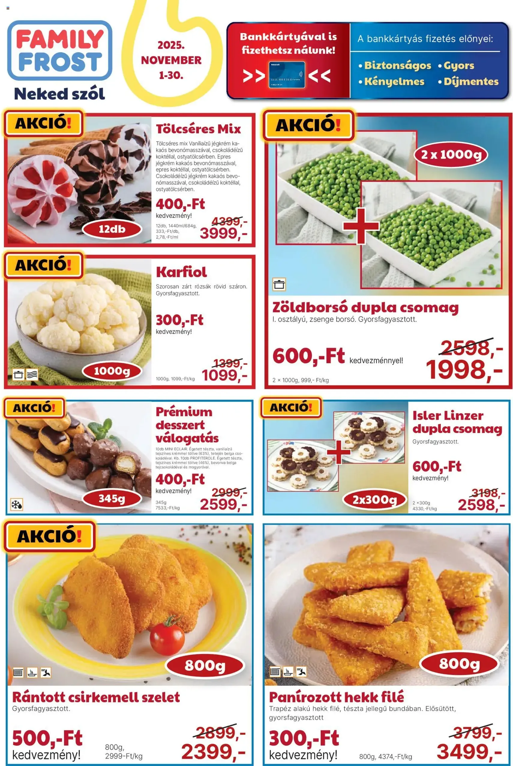 Family Frost Akciós újság - 2025.11.01. érvényes szórólap 1 oldal 2 oldalból