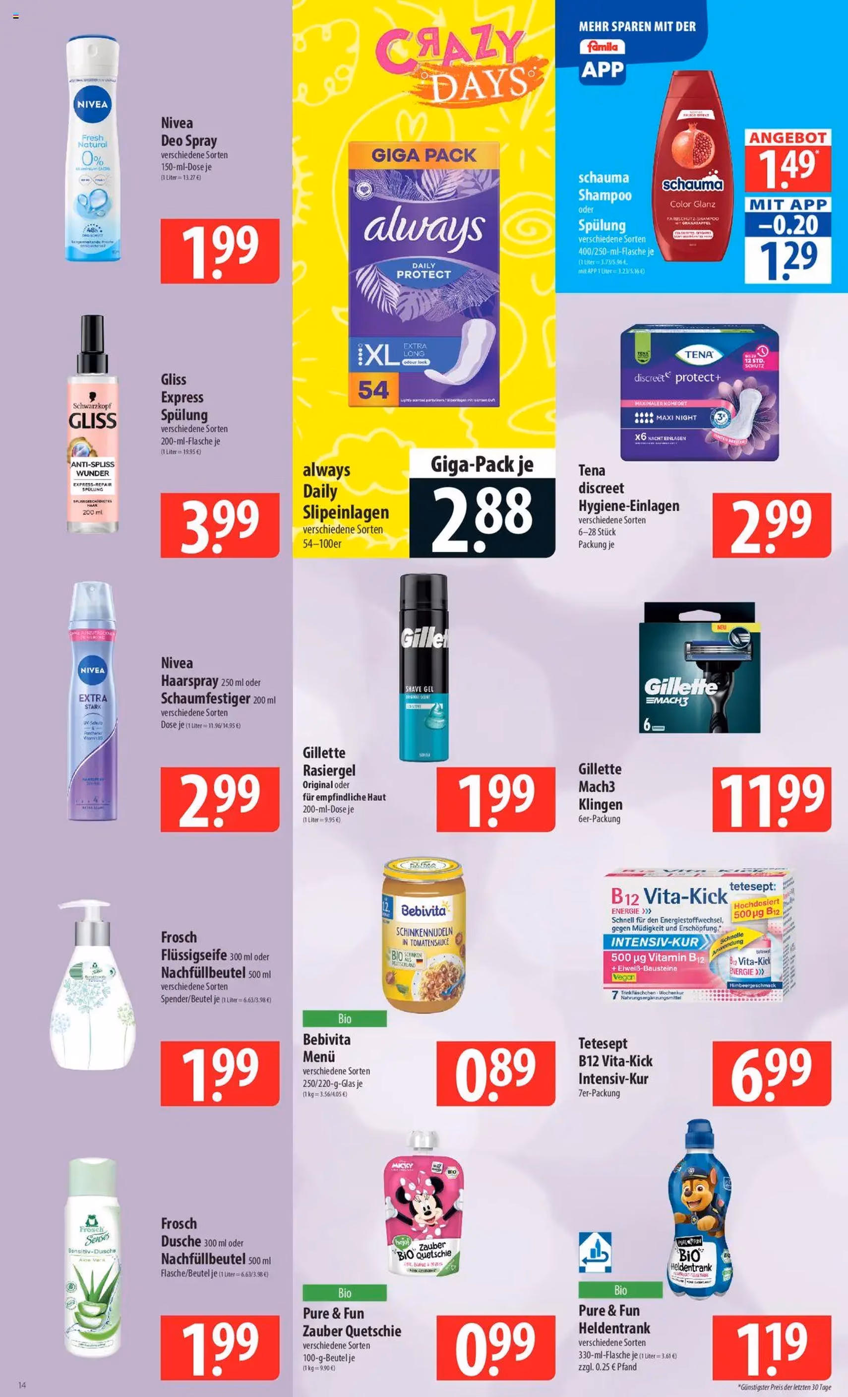 Famila Prospekt - Gültiger Prospekt ab 01.09.2025, Seite 14 von insgesamt 24 Famila Prospekt - Gültiger Prospekt ab 01.09.2025, Seite 14 von insgesamt 24