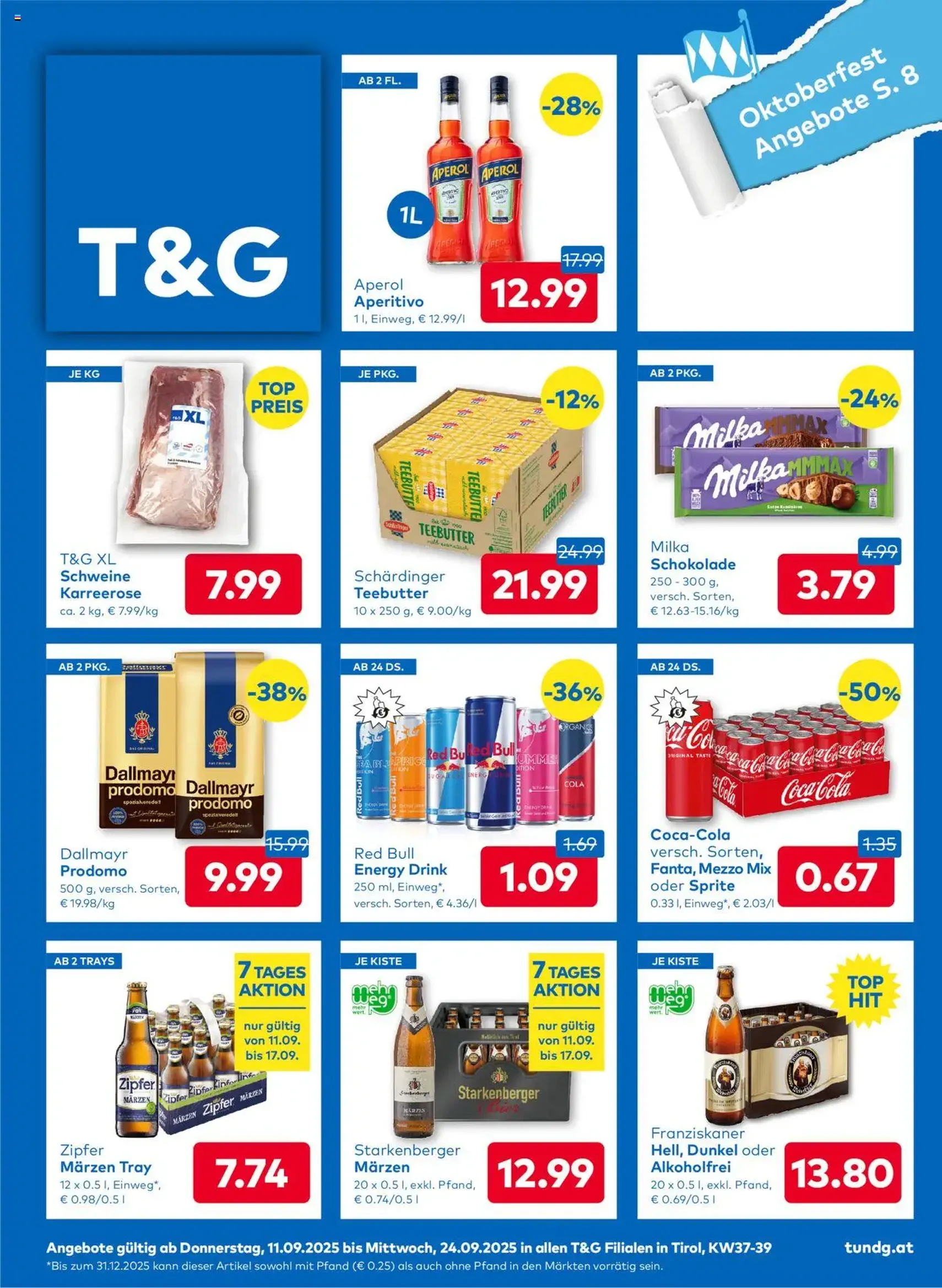T&G Flugblatt - Gültiger Prospekt ab 11.09.2025, Seite 1 von insgesamt 8